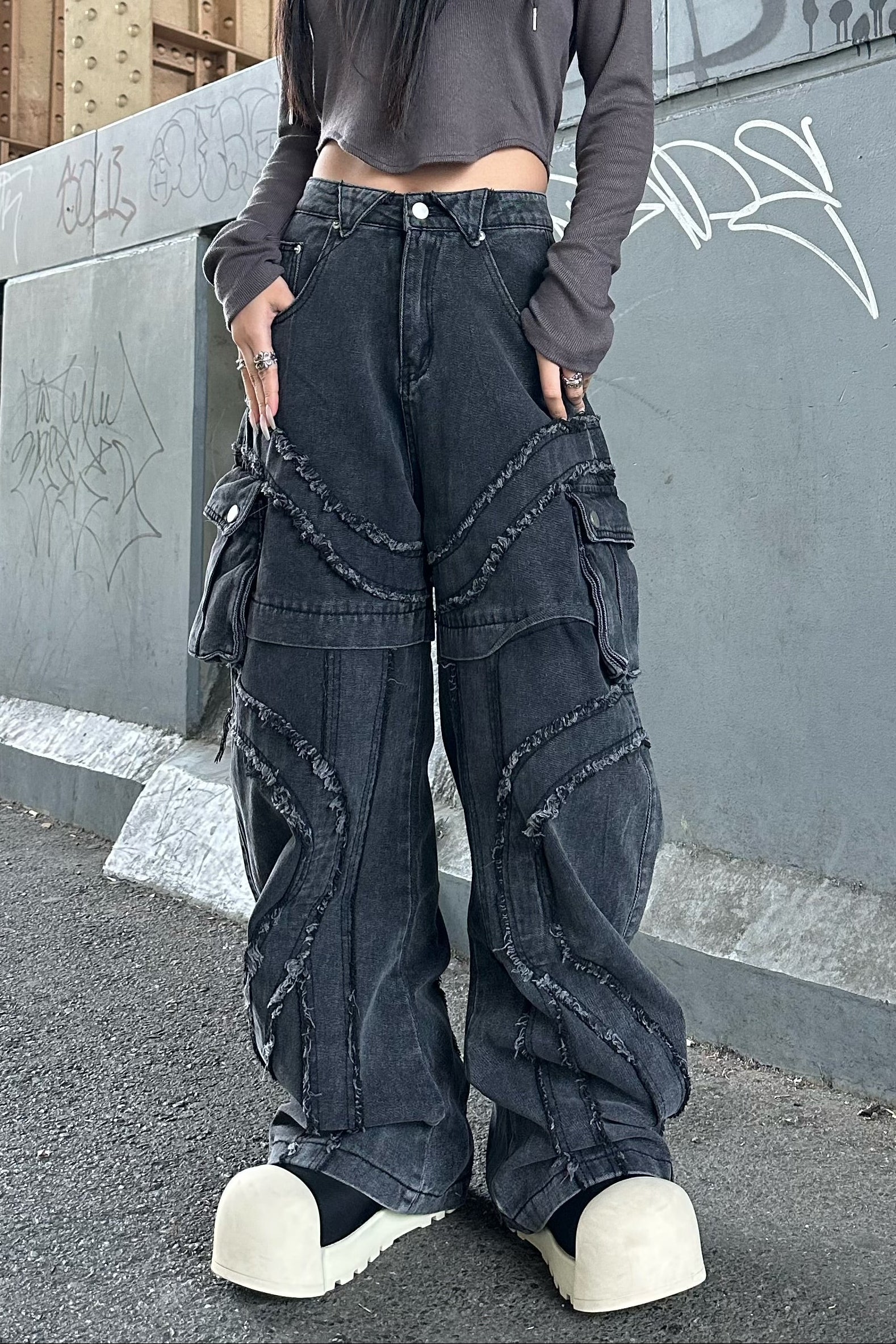 フリンジポケットカーゴパンツ KSG19388