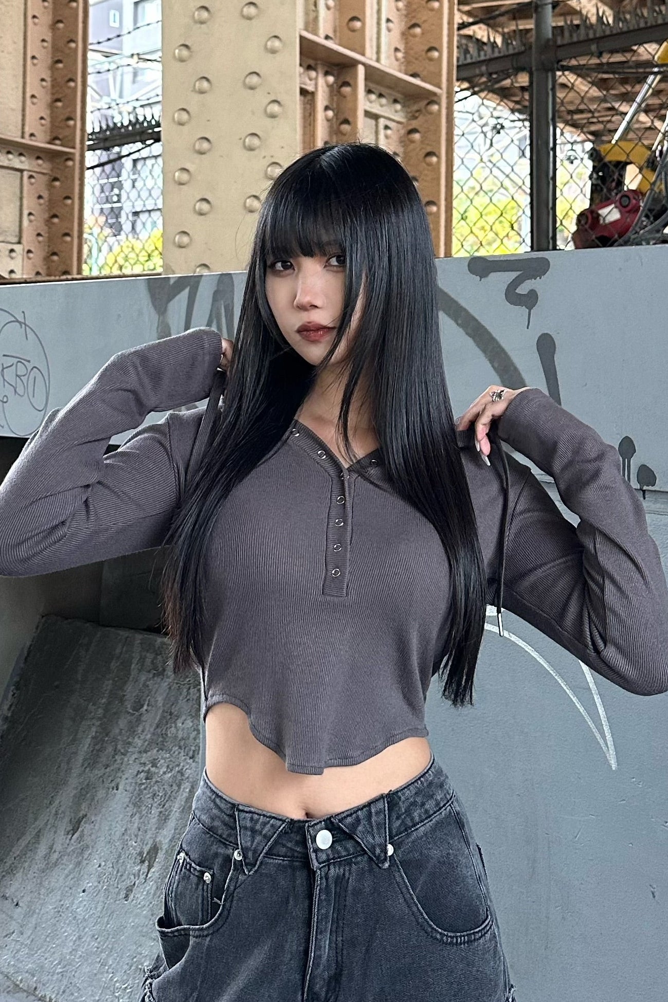 バッククロスフーディートップス KSG21177