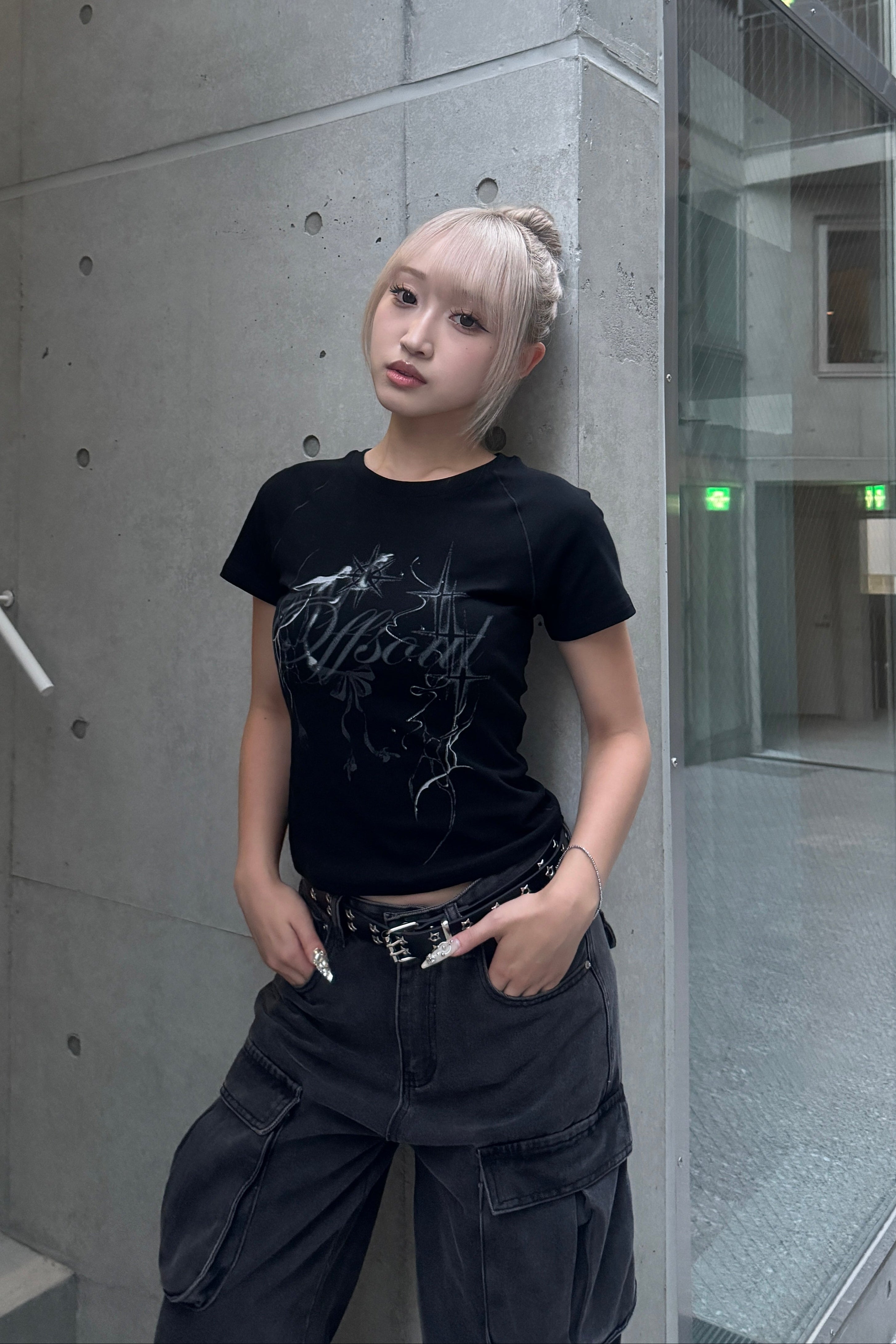 クロップドスタープリントTシャツ KSG20841