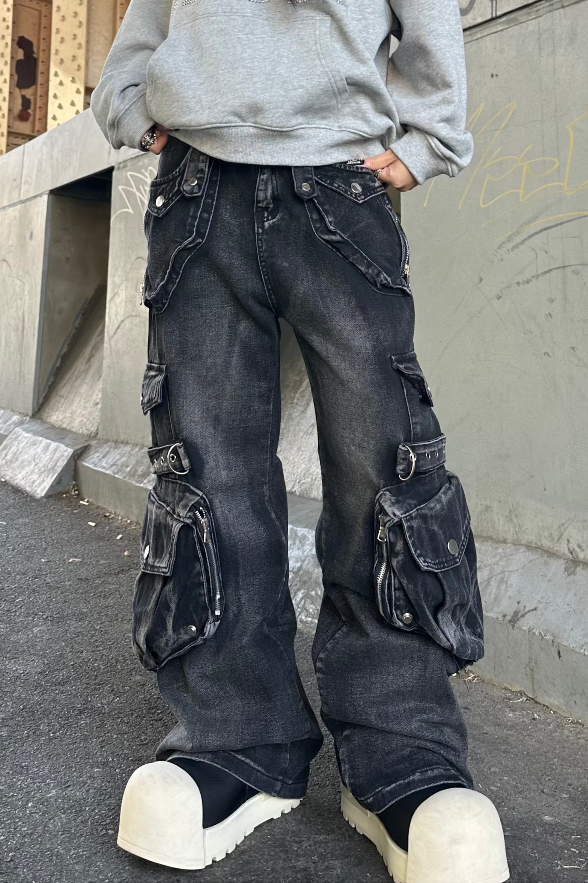 サイドベルトマルチポケットパンツ KSG19395