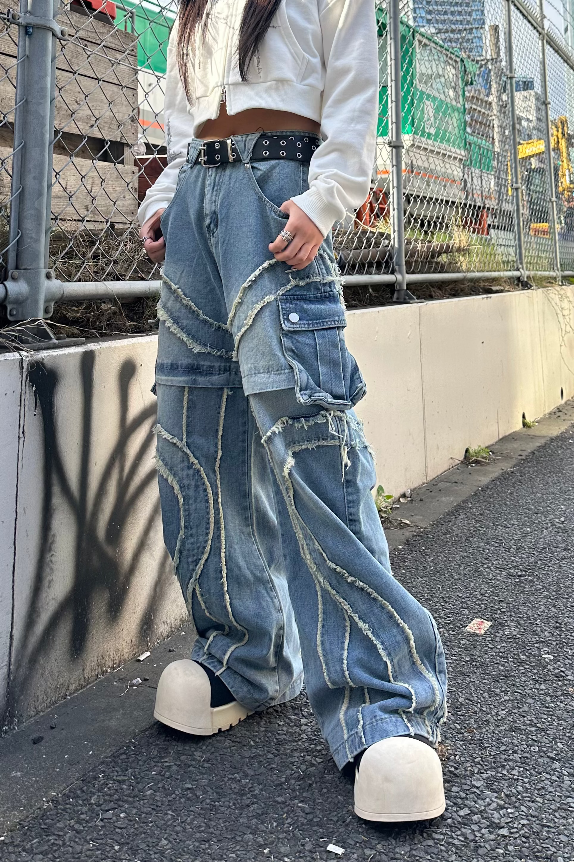 フリンジポケットカーゴパンツ KSG19388