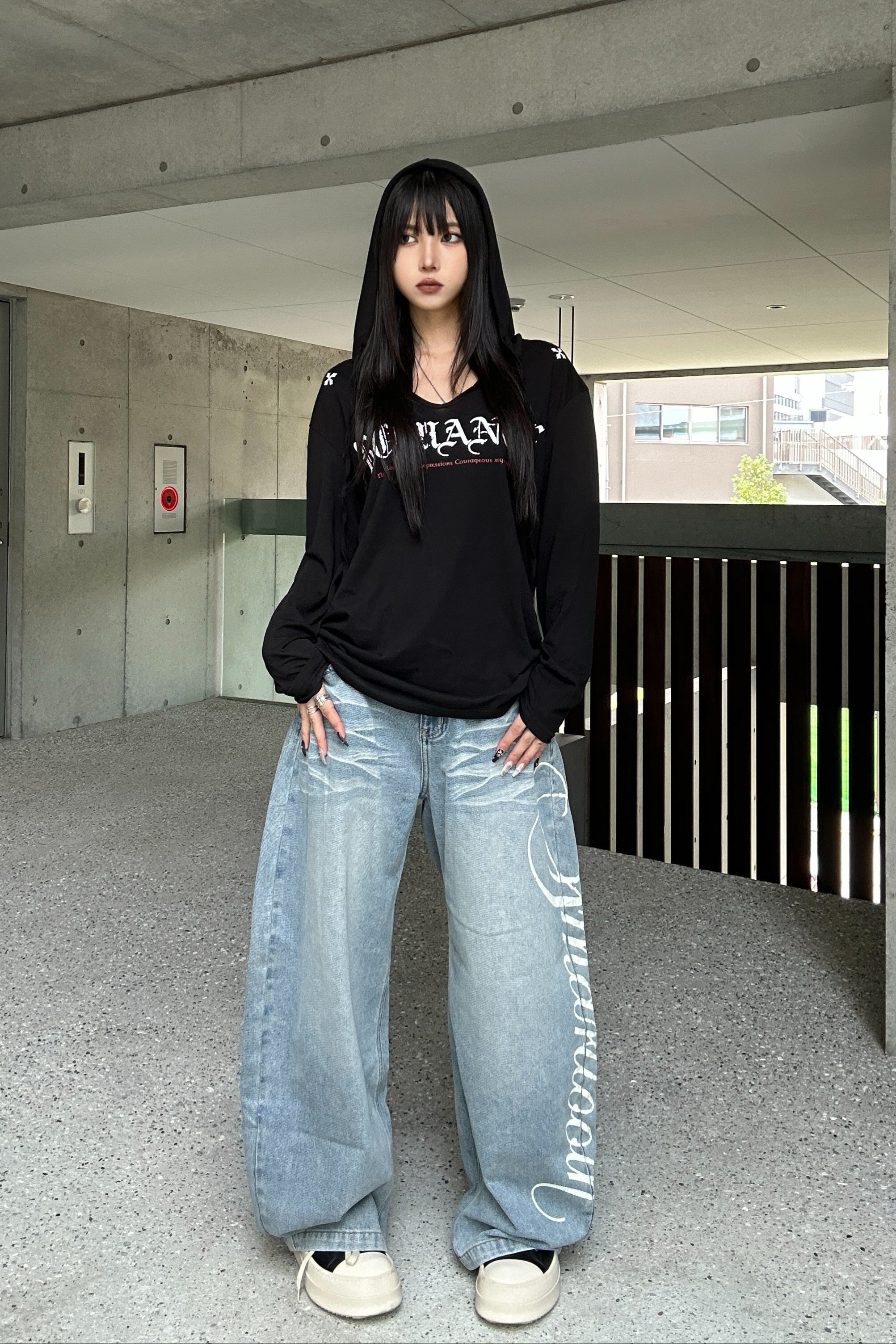 Side Lettering Balloon Denim KSG19343