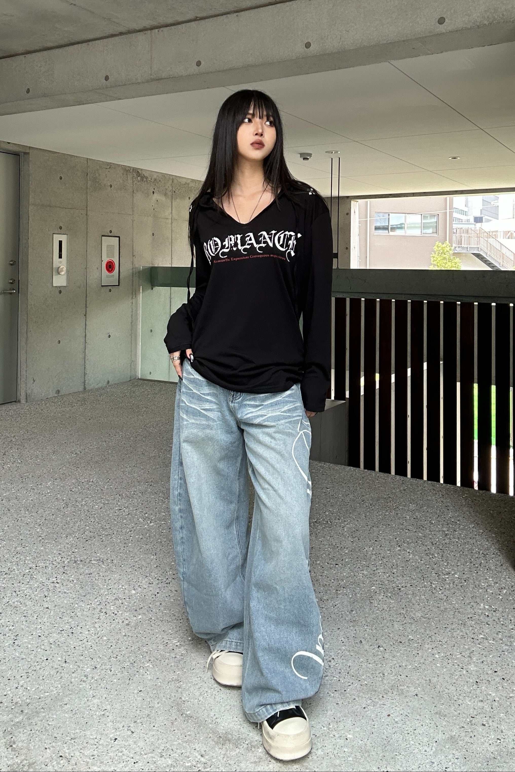 Shoulder Cross Hoodie Top KSG21035