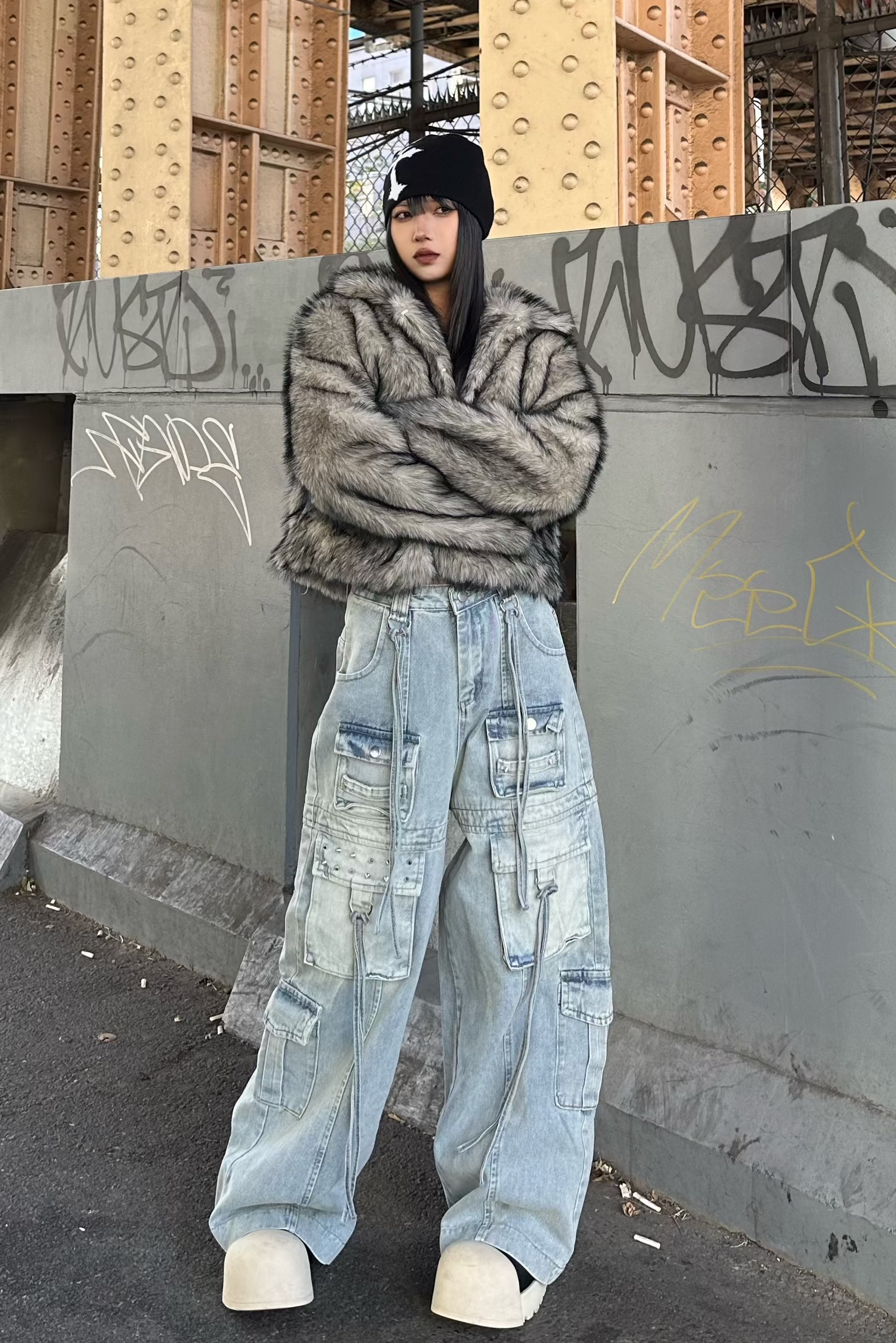 マルチポケットルーズカーゴデニム KSG19393