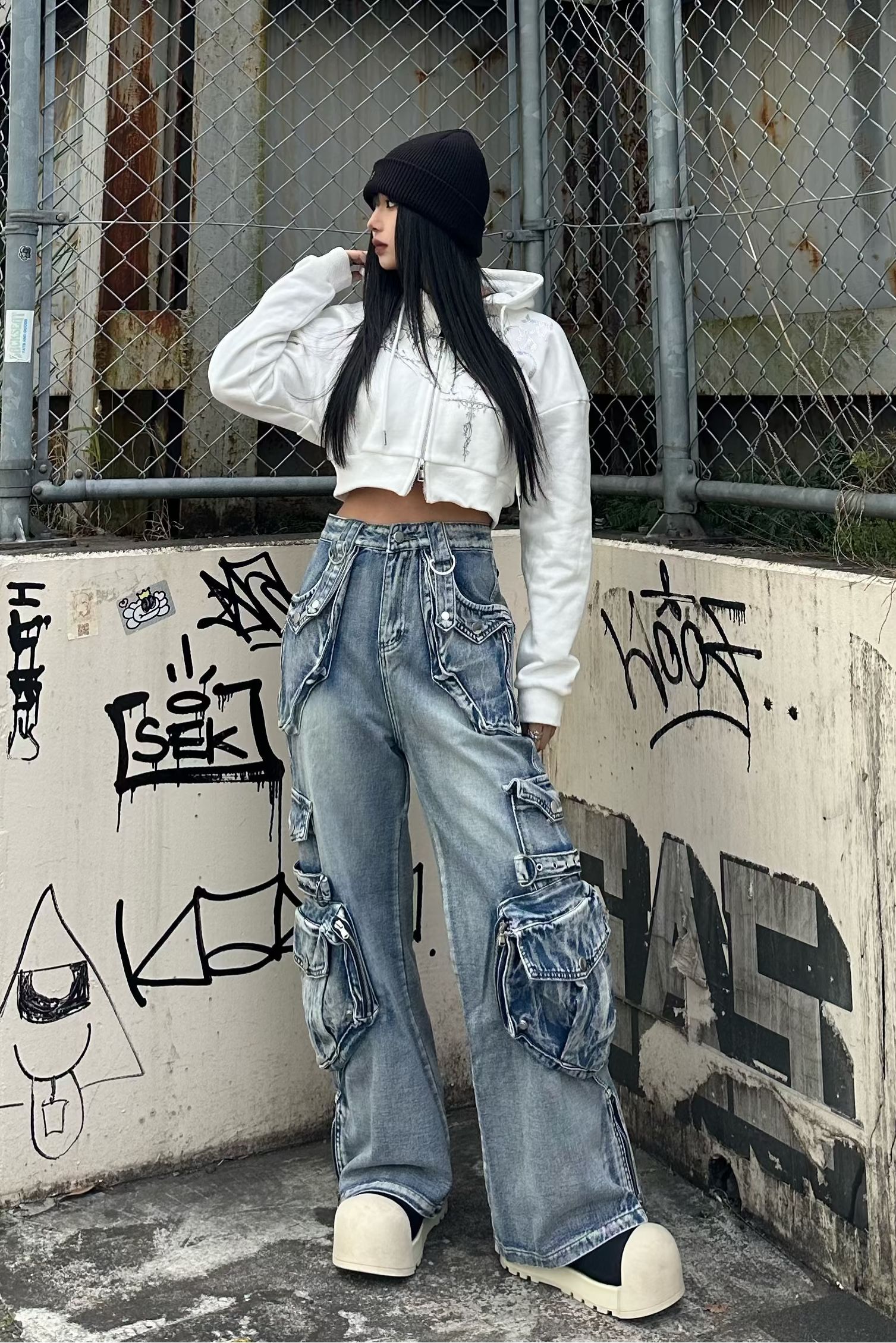 サイドベルトマルチポケットパンツ KSG19395