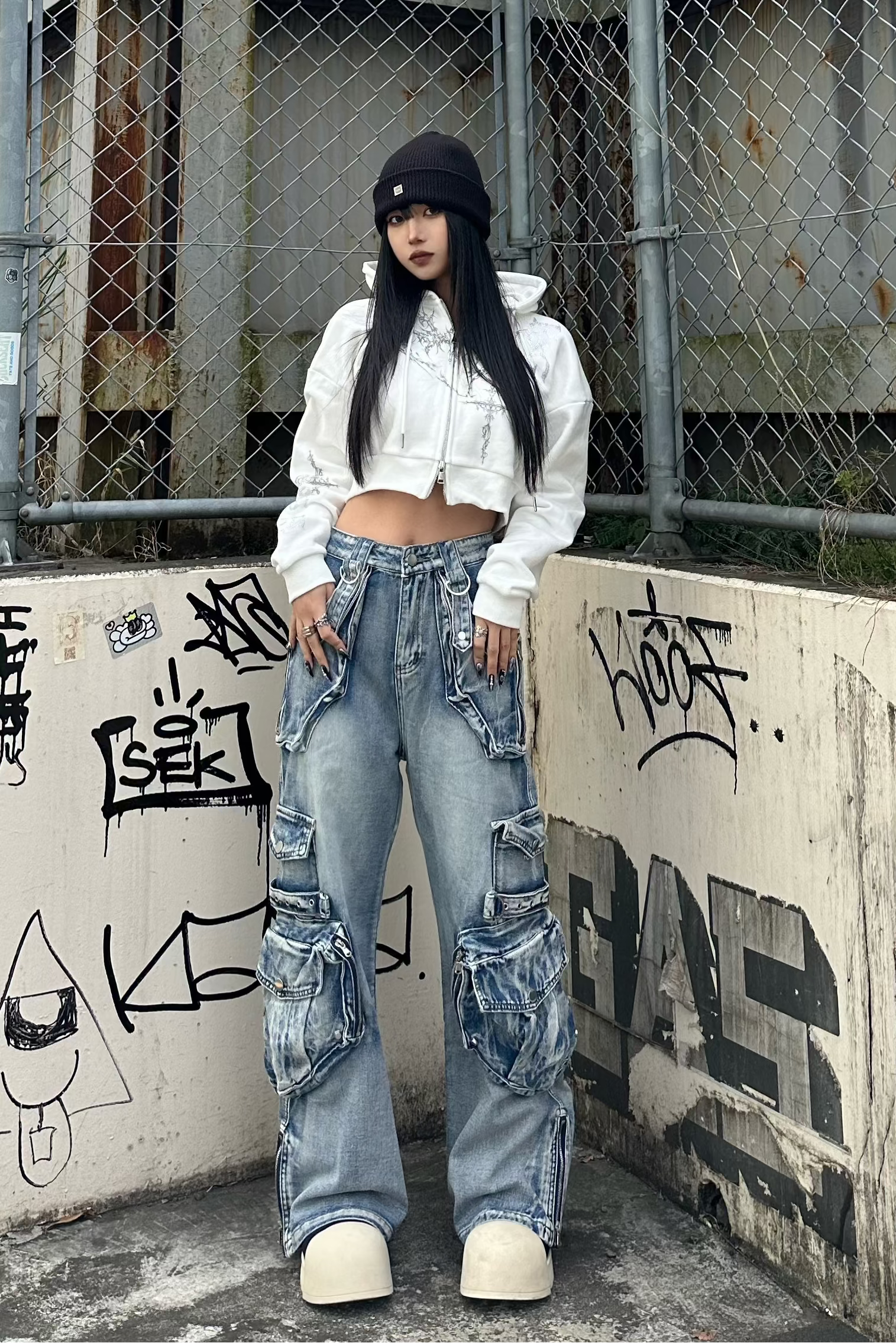 サイドベルトマルチポケットパンツ KSG19395