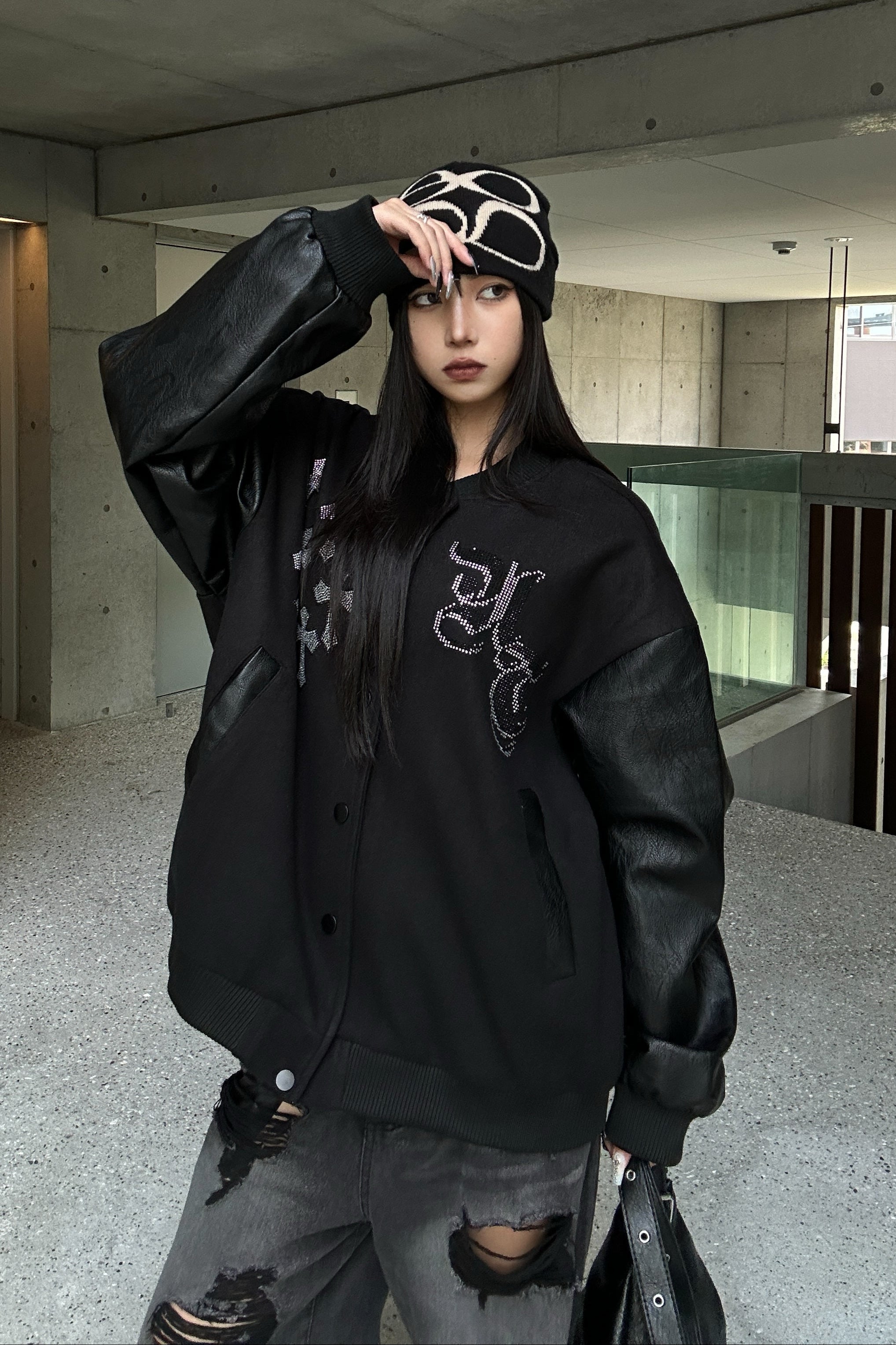 Rhinestone Cross Studium Jacket KSG30056