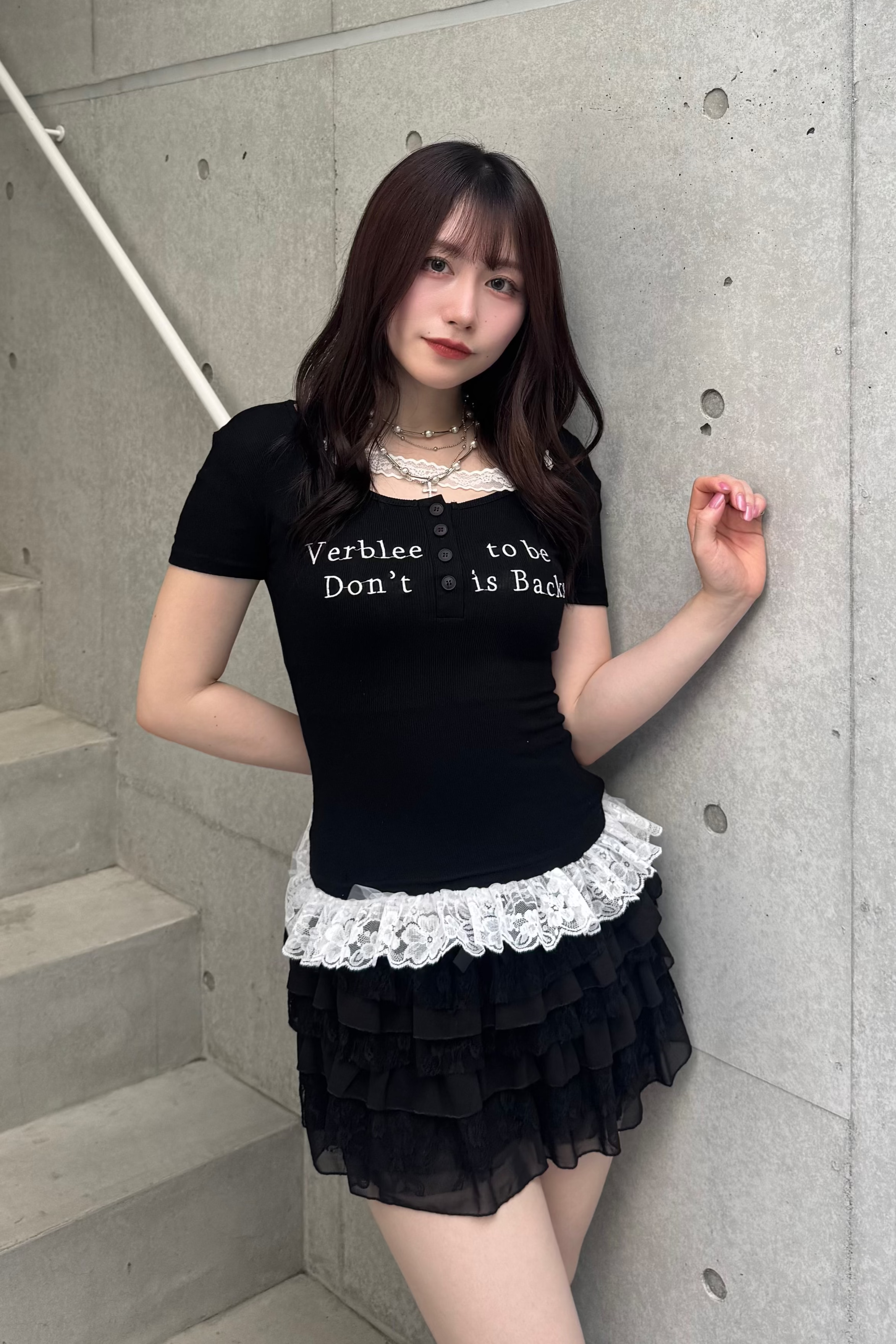 レースフリルロゴTシャツ KSG20864