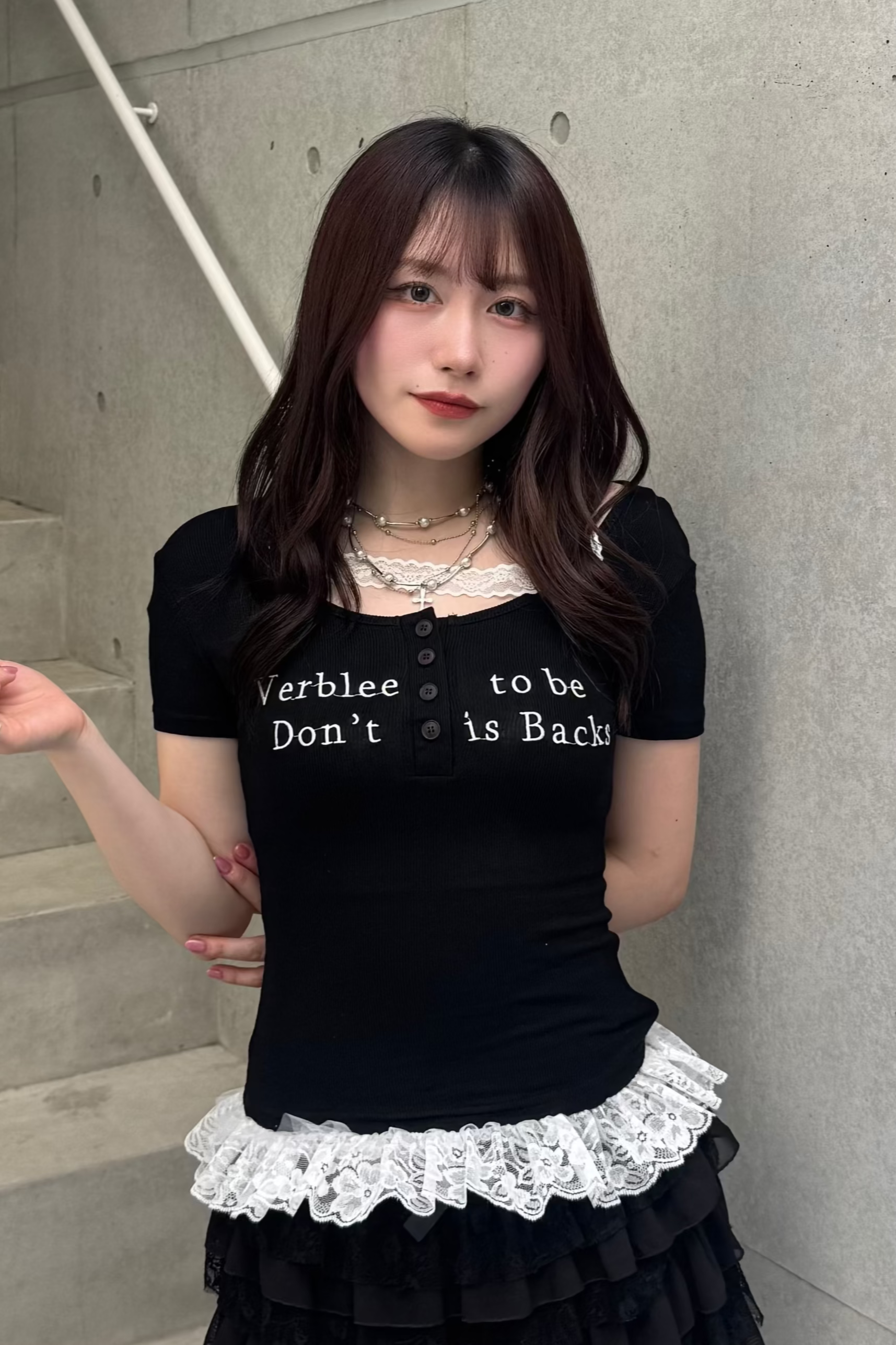 レースフリルロゴTシャツ KSG20864