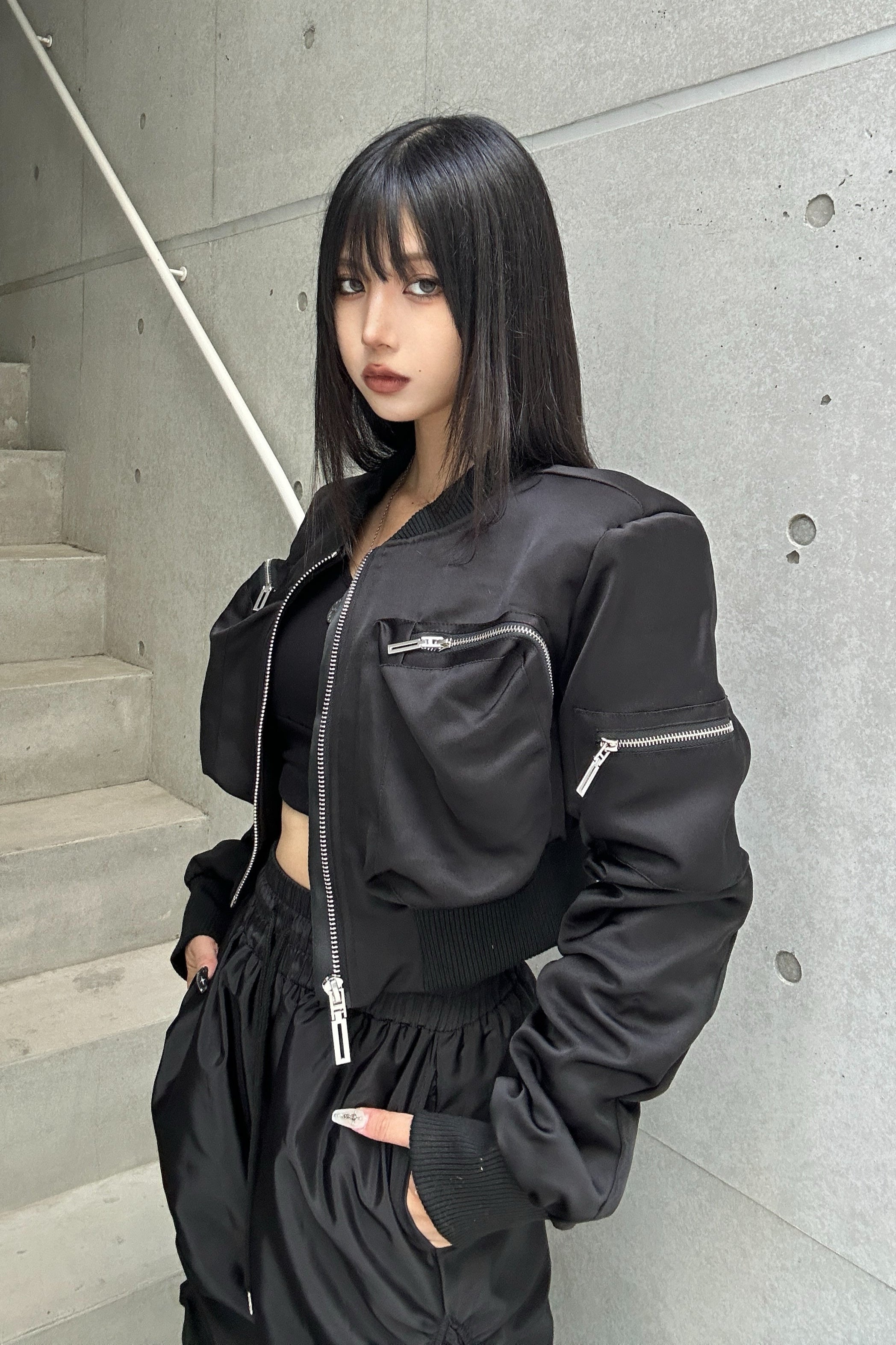 Pocket Shirring Cropped MA1 KSG30052