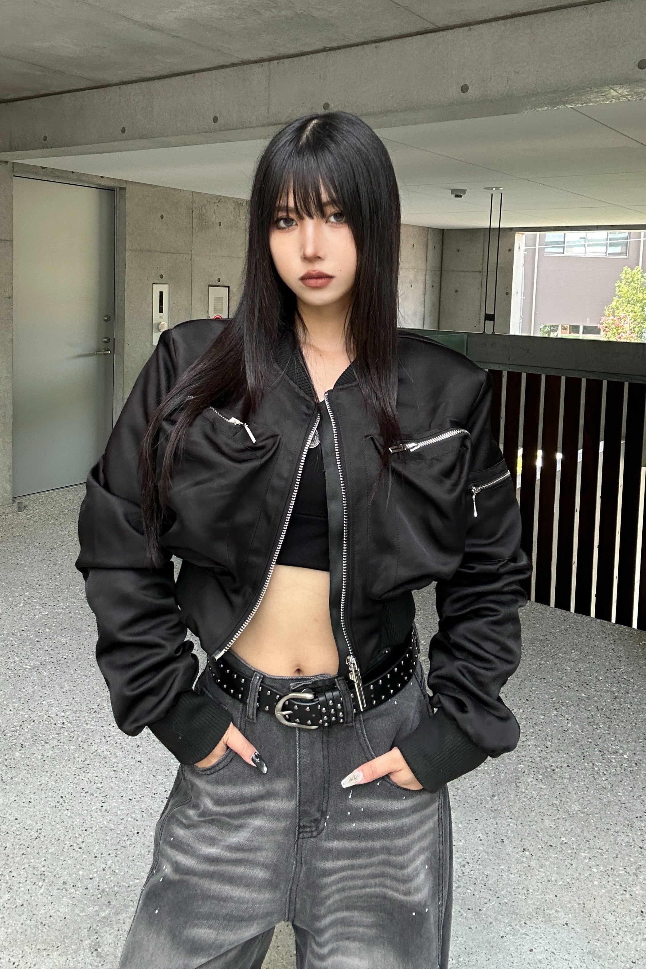 Pocket Shirring Cropped MA1 KSG30052