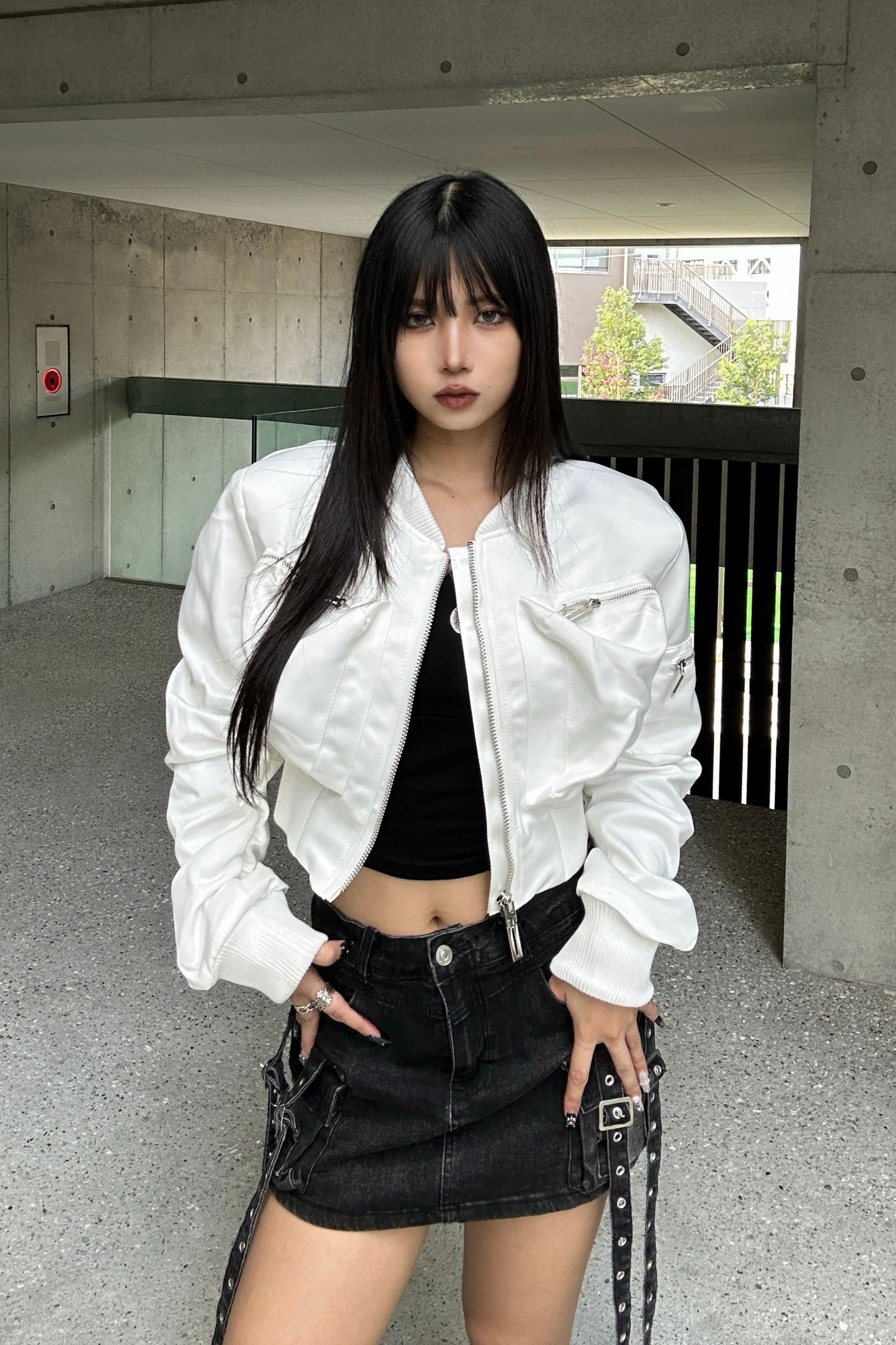 Pocket Shirring Cropped MA1 KSG30052