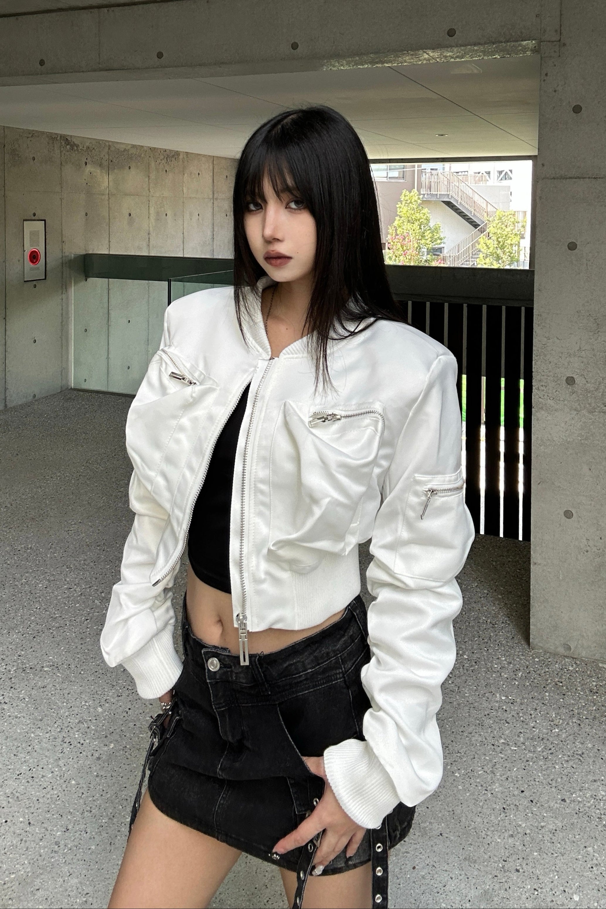 Pocket Shirring Cropped MA1 KSG30052