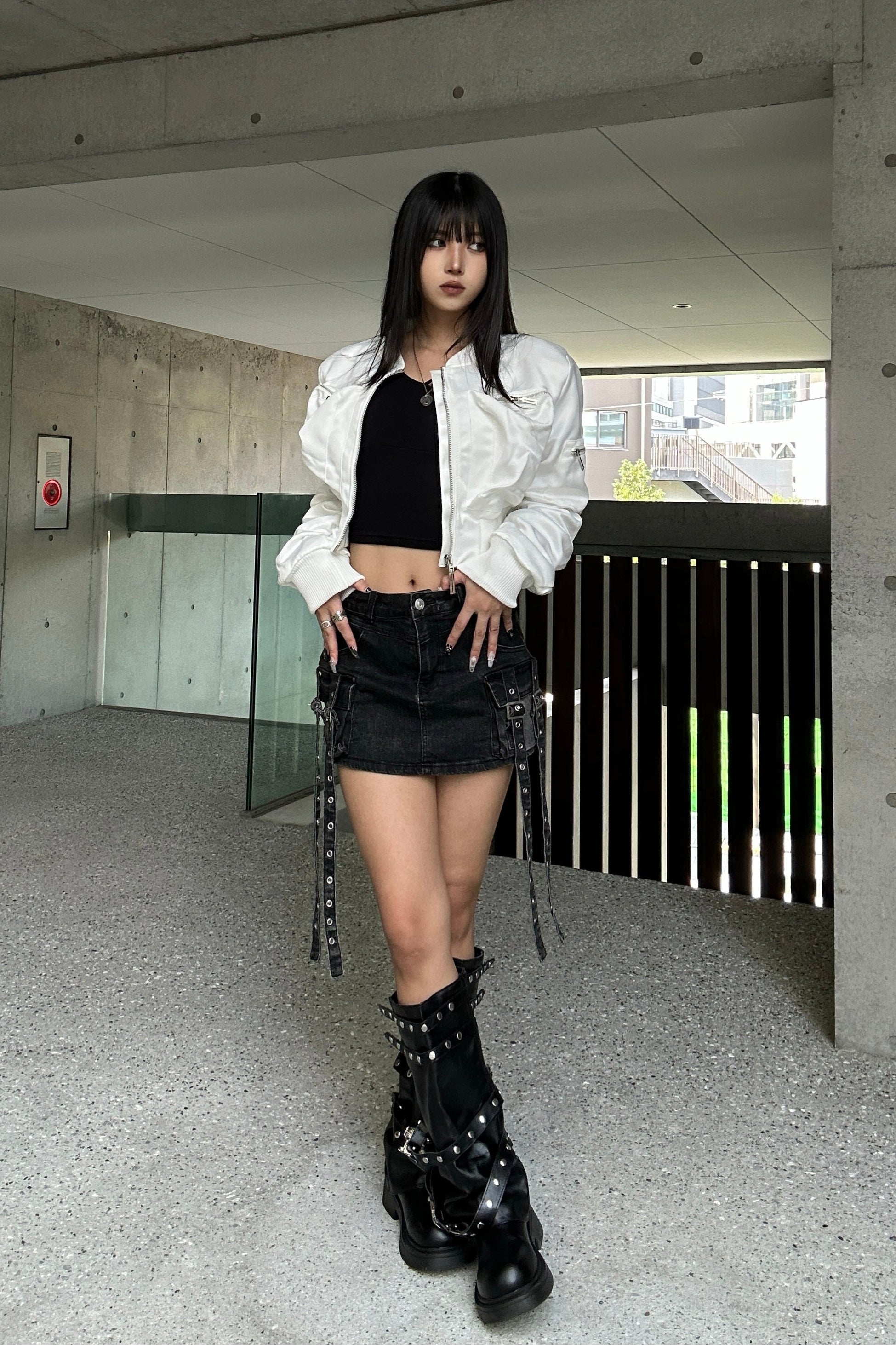 Pocket Shirring Cropped MA1 KSG30052