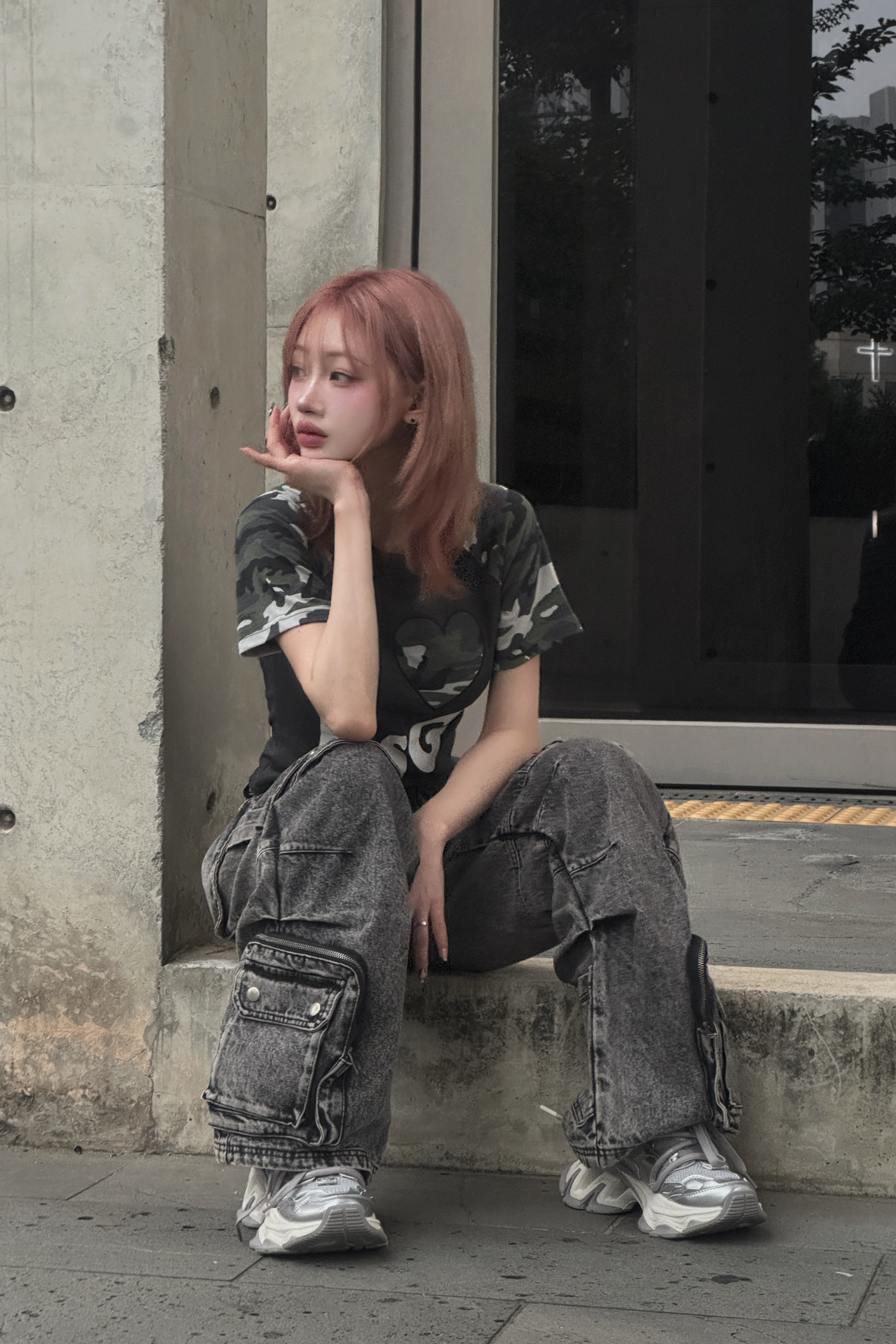 カモフラージュLOVEクロップドTシャツ KSG20930