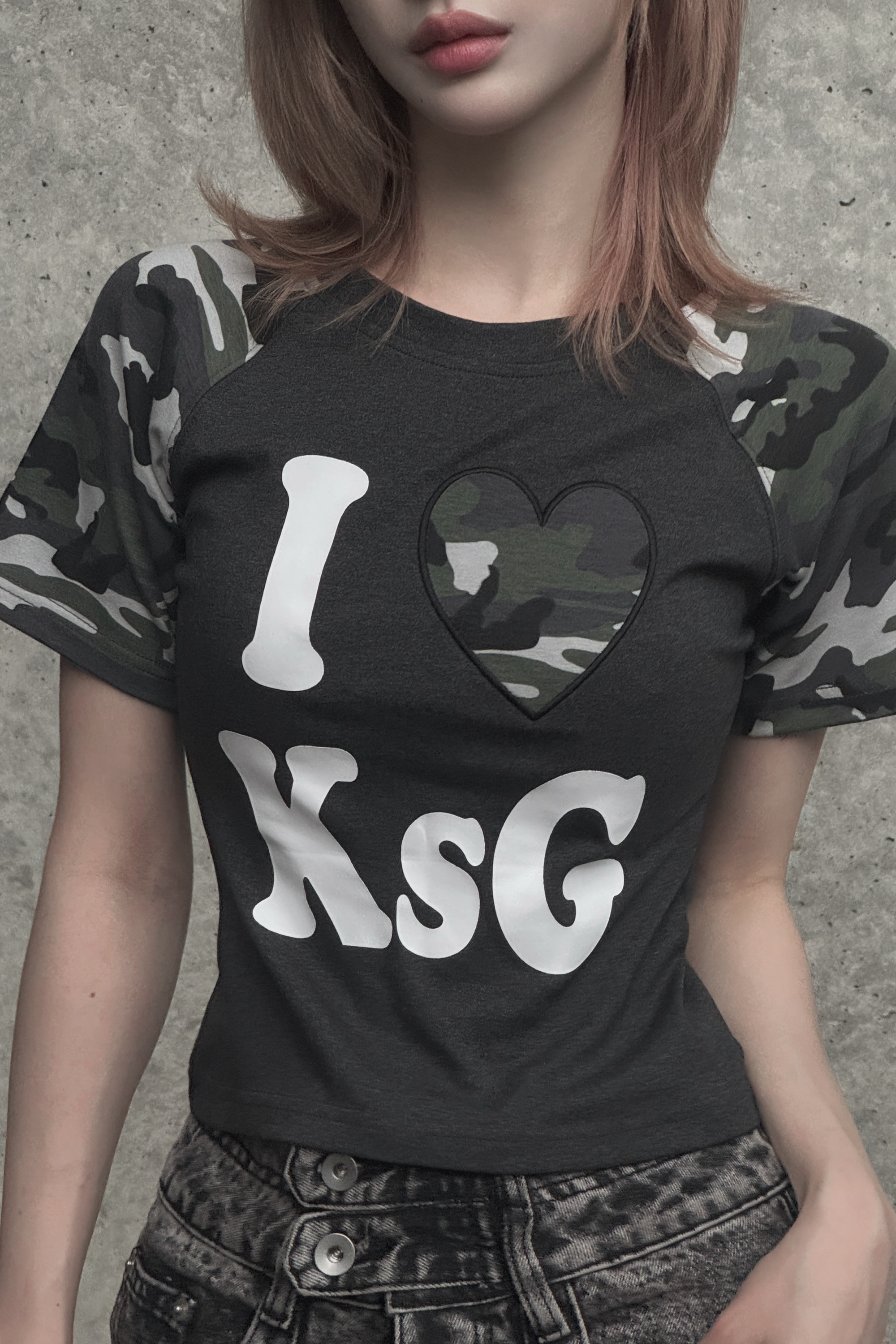 カモフラージュLOVEクロップドTシャツ KSG20930