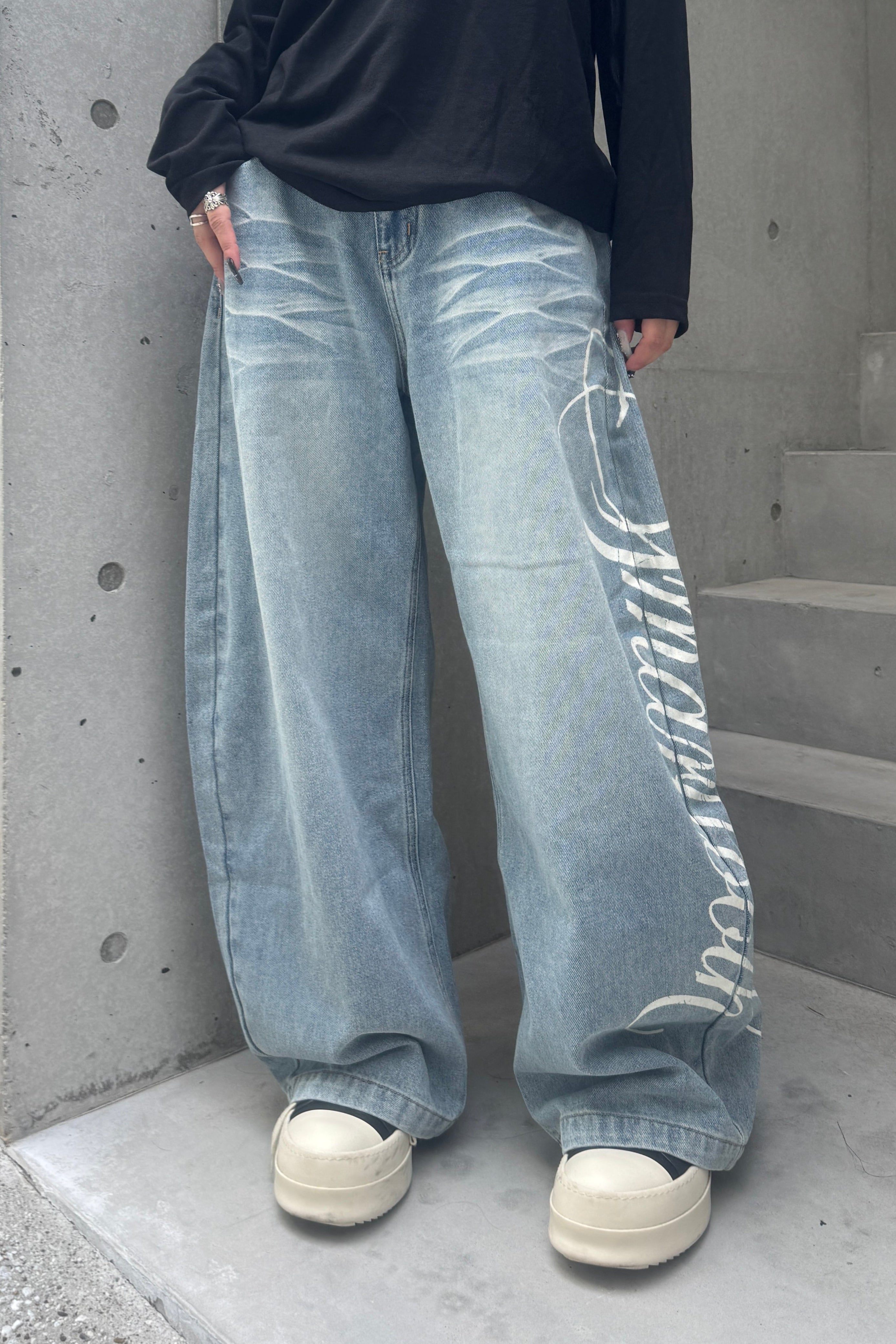 Side Lettering Balloon Denim KSG19343