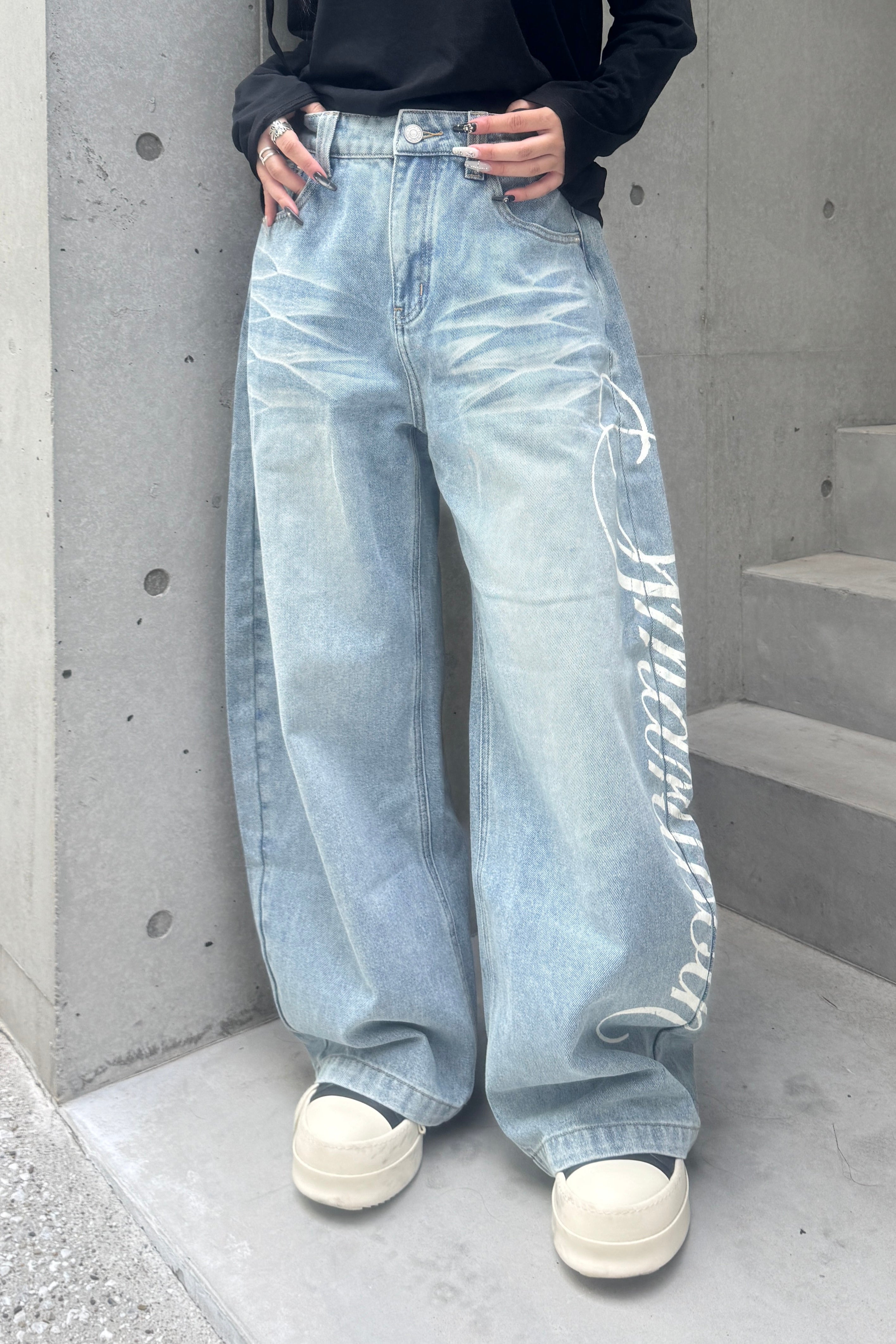 Side Lettering Balloon Denim KSG19343