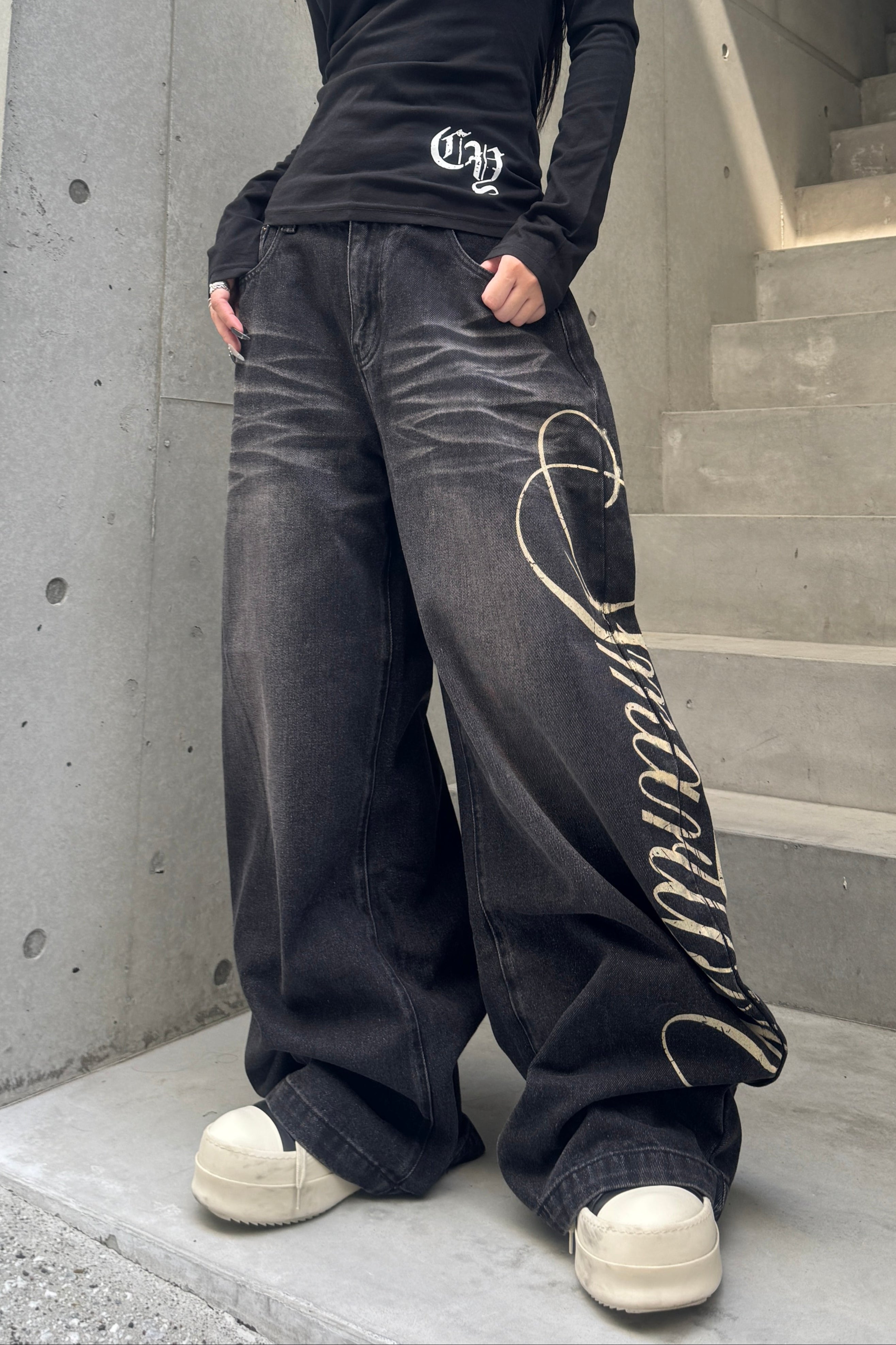 Side Lettering Balloon Denim KSG19343