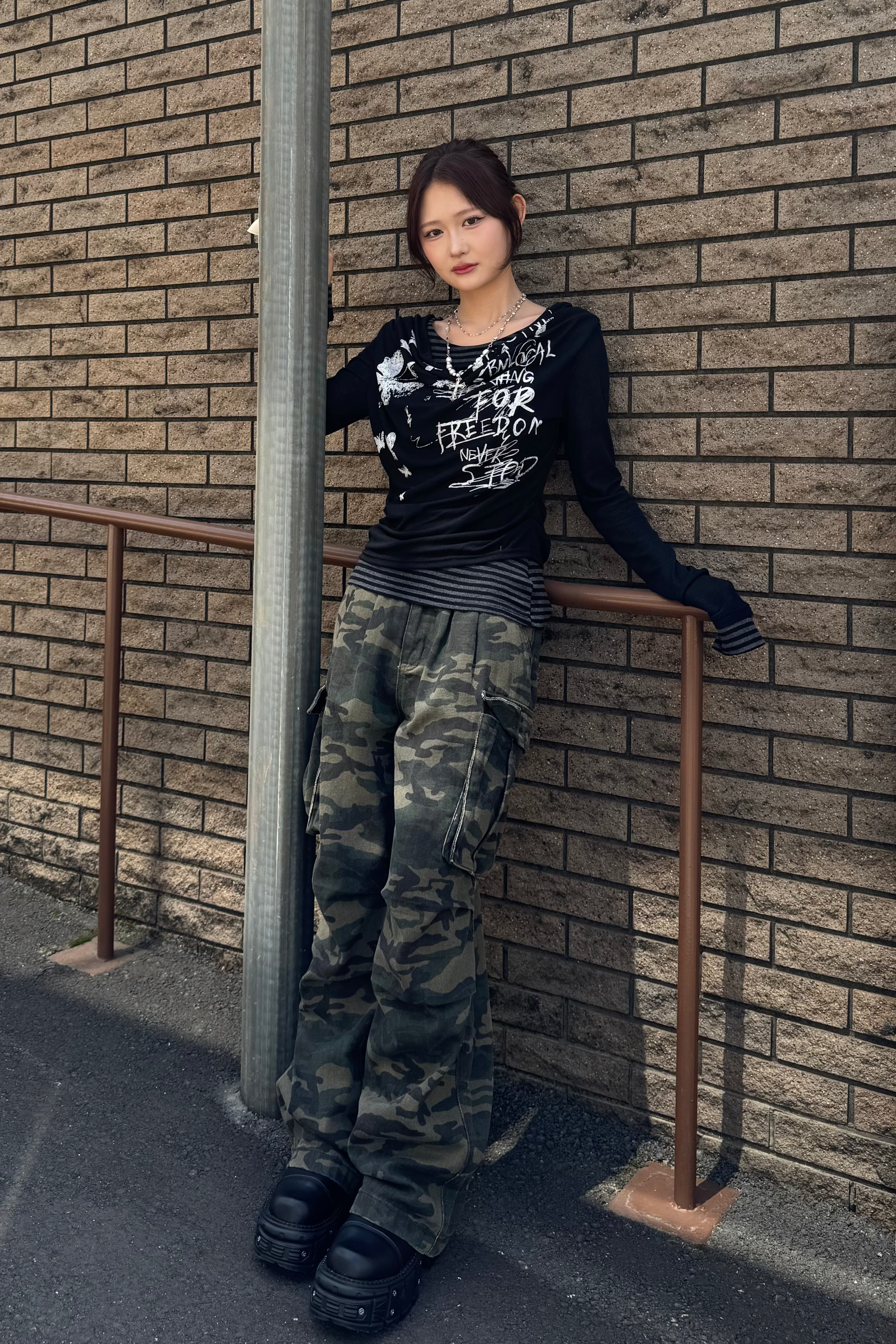 ミリタリーデニムワイドパンツ KSG19273