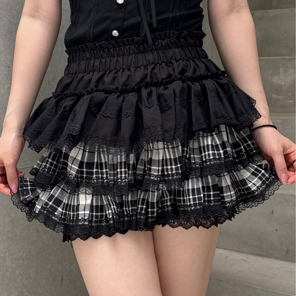 GLAVIL チェック柄 フリルスカート 95cm以下 チェック柄フリルフィッシュテールスカート[gc269] | レディース