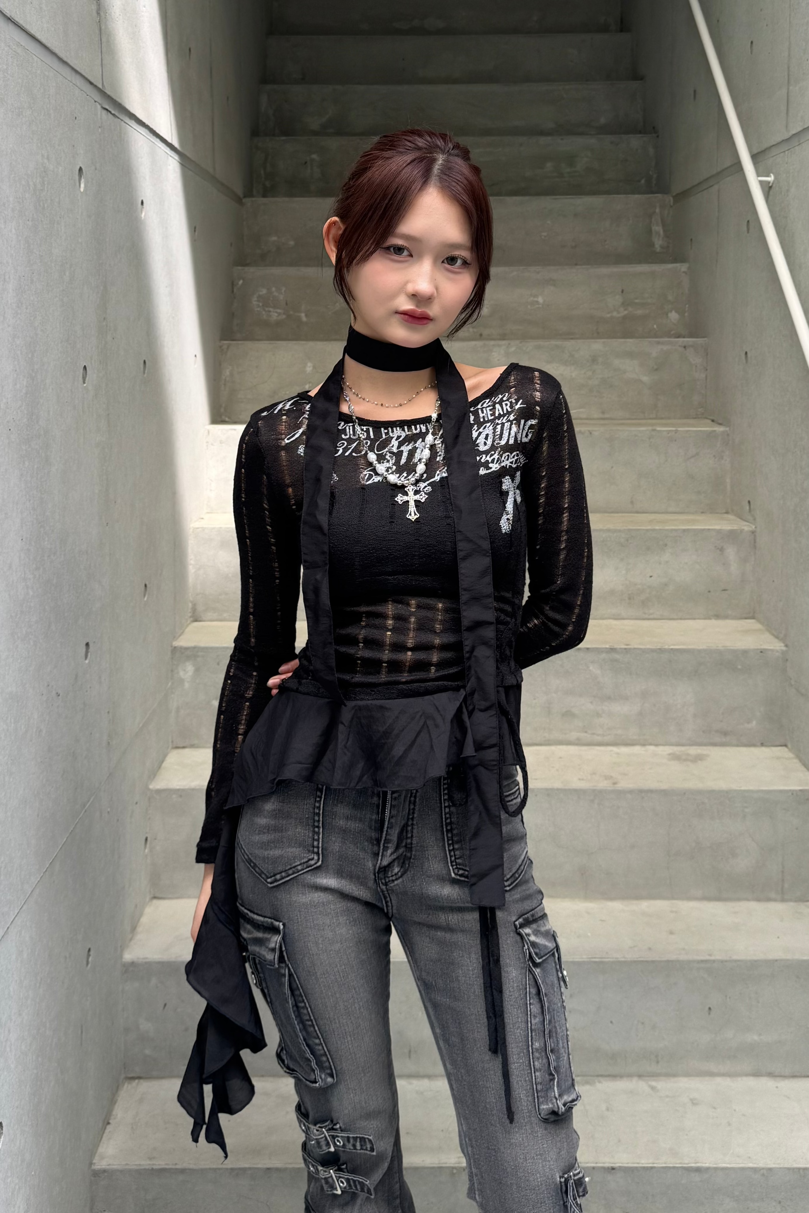 vintage design frill knit KSG20790