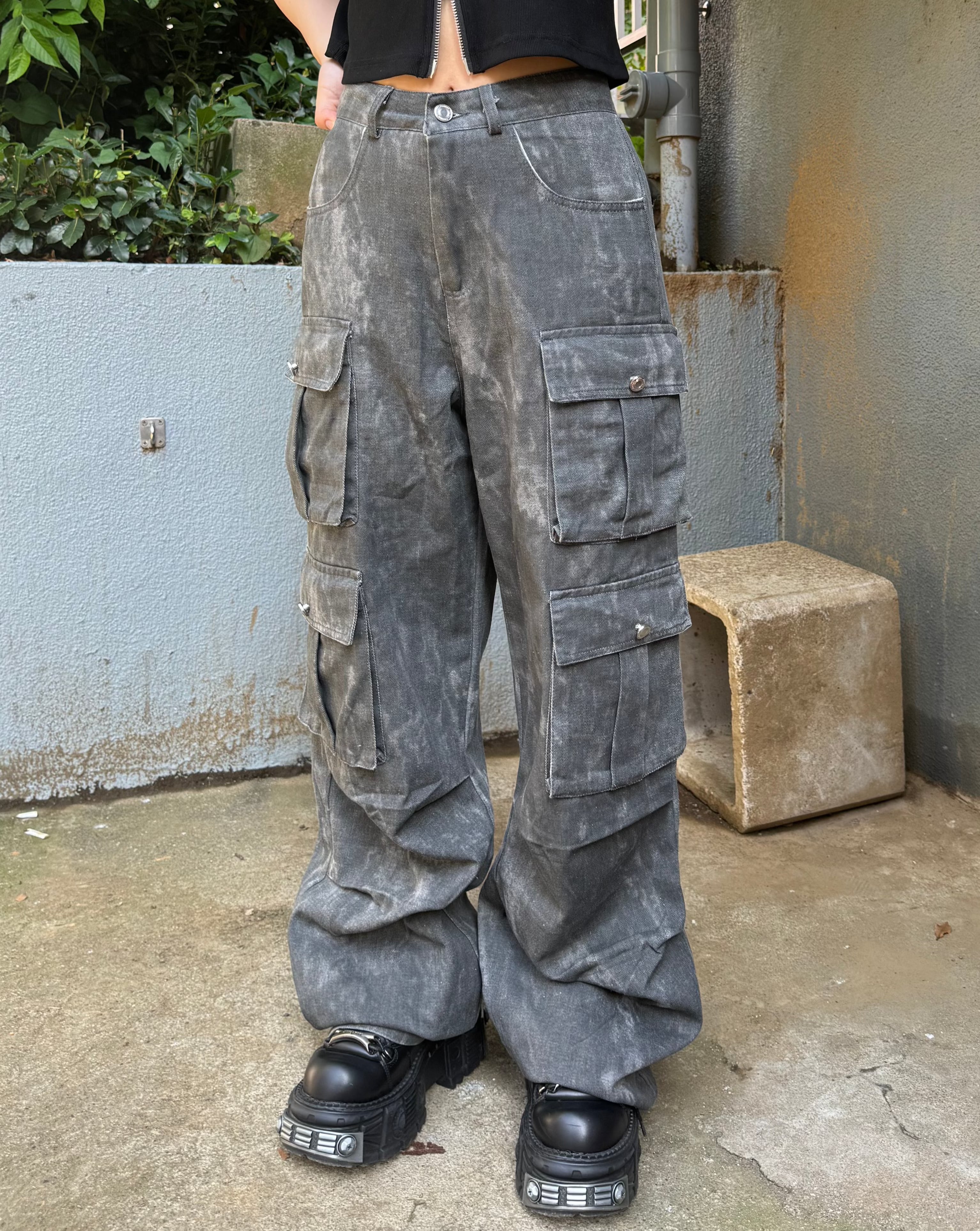 dyed wide cargo denim KSG18988