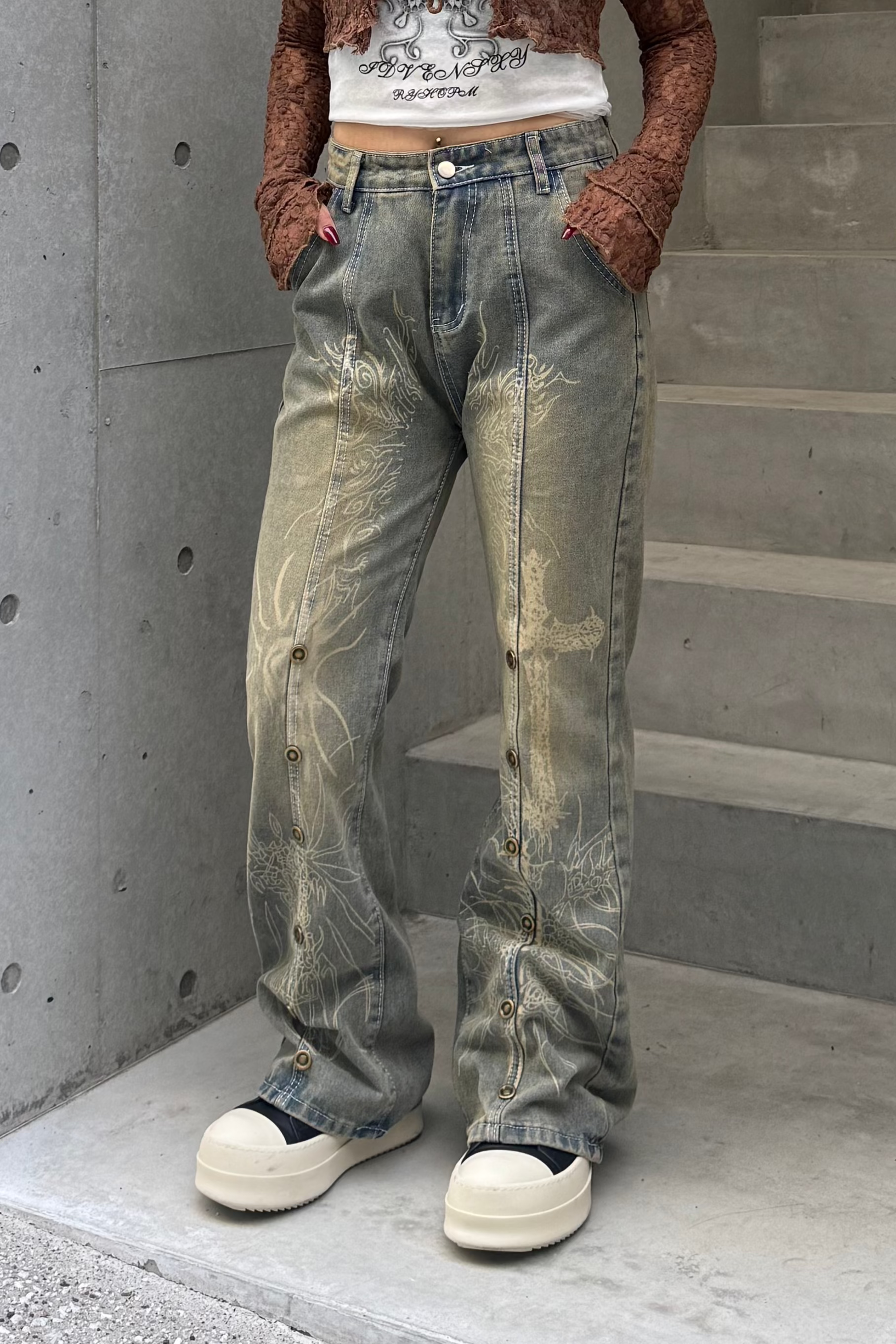 western wash design pants KSG19287