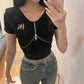 ジップデザインショートTシャツ KSG15033