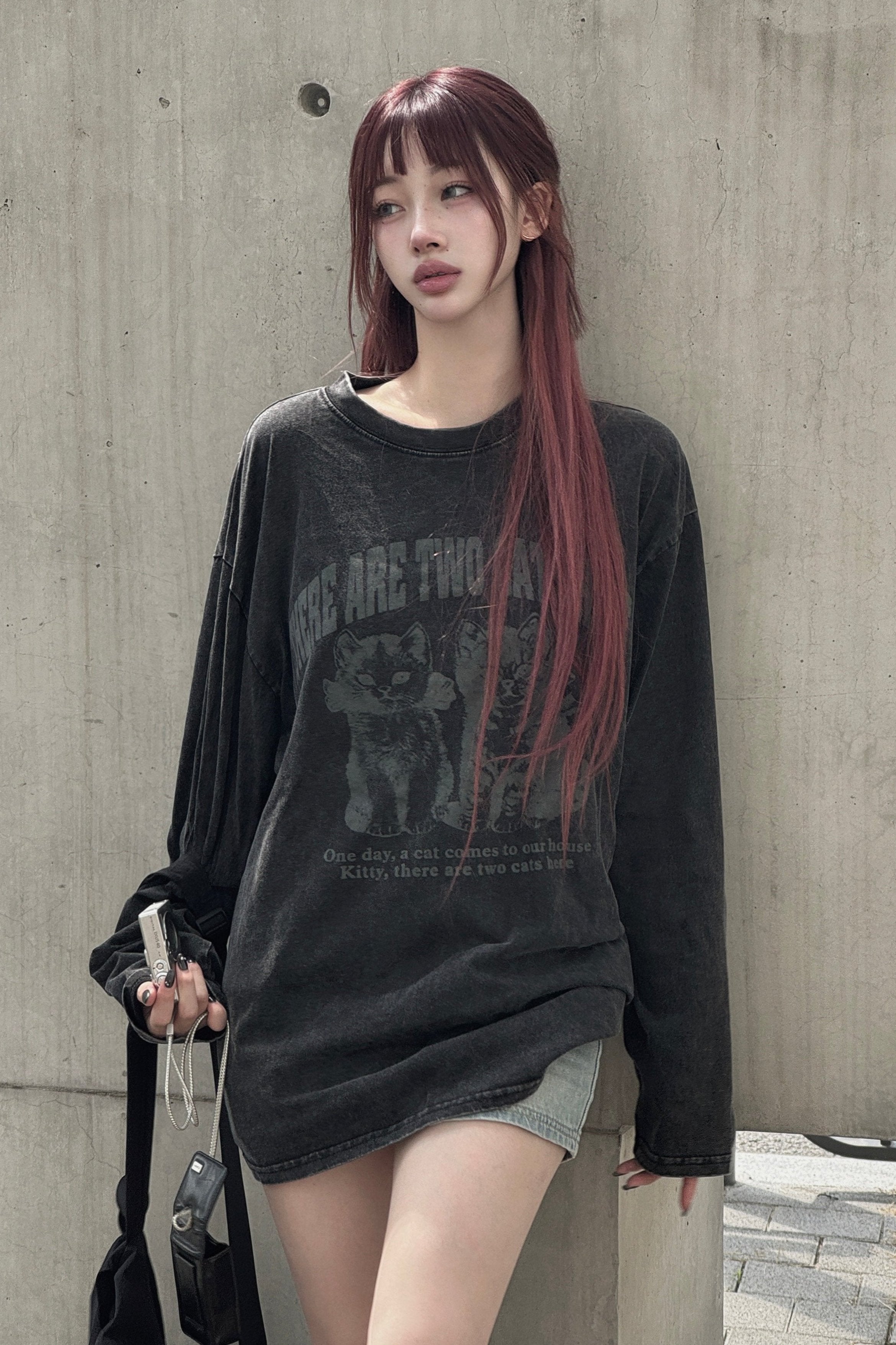 ヴィンテージキャットロングTシャツ KSG20593