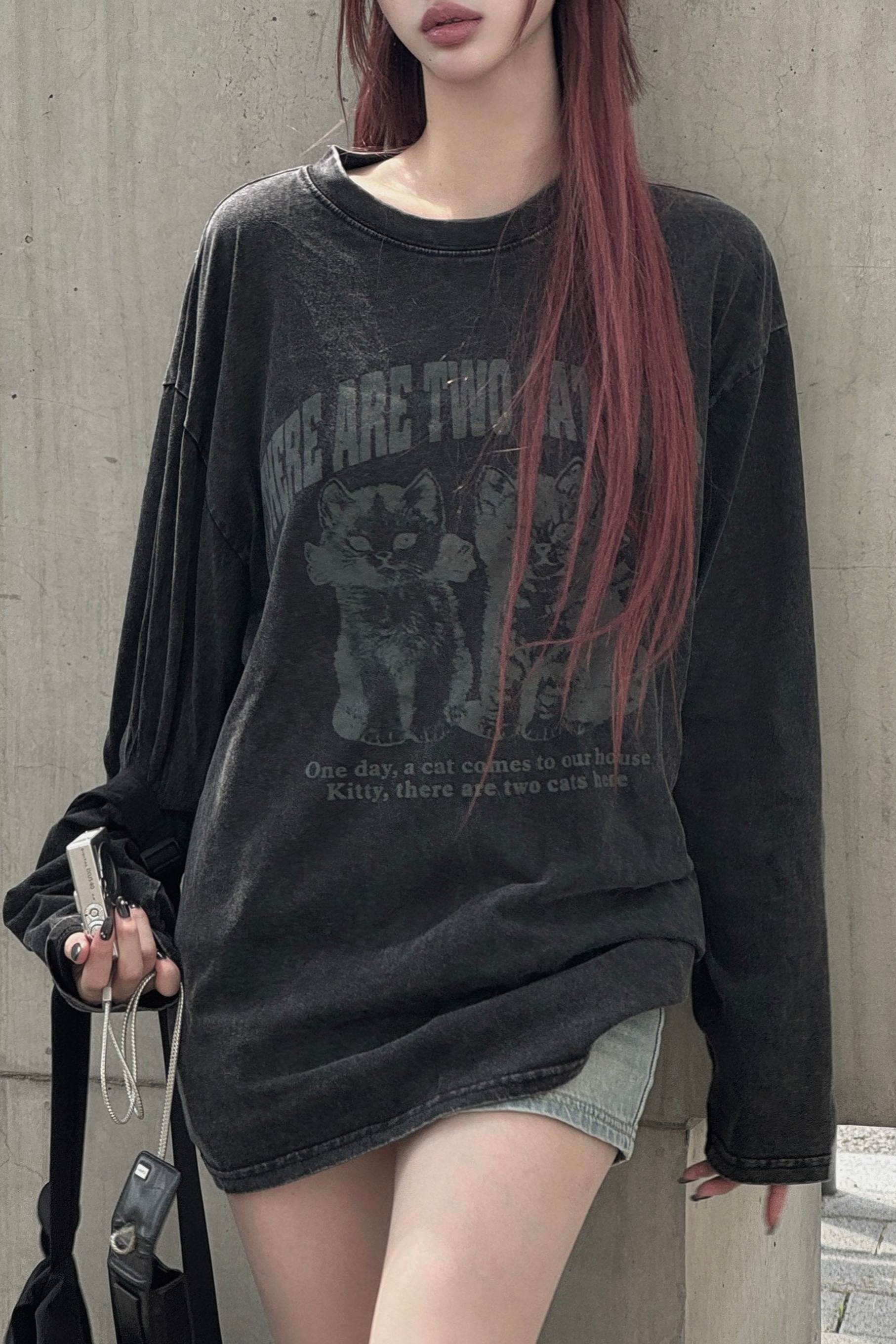 ヴィンテージキャットロングTシャツ KSG20593