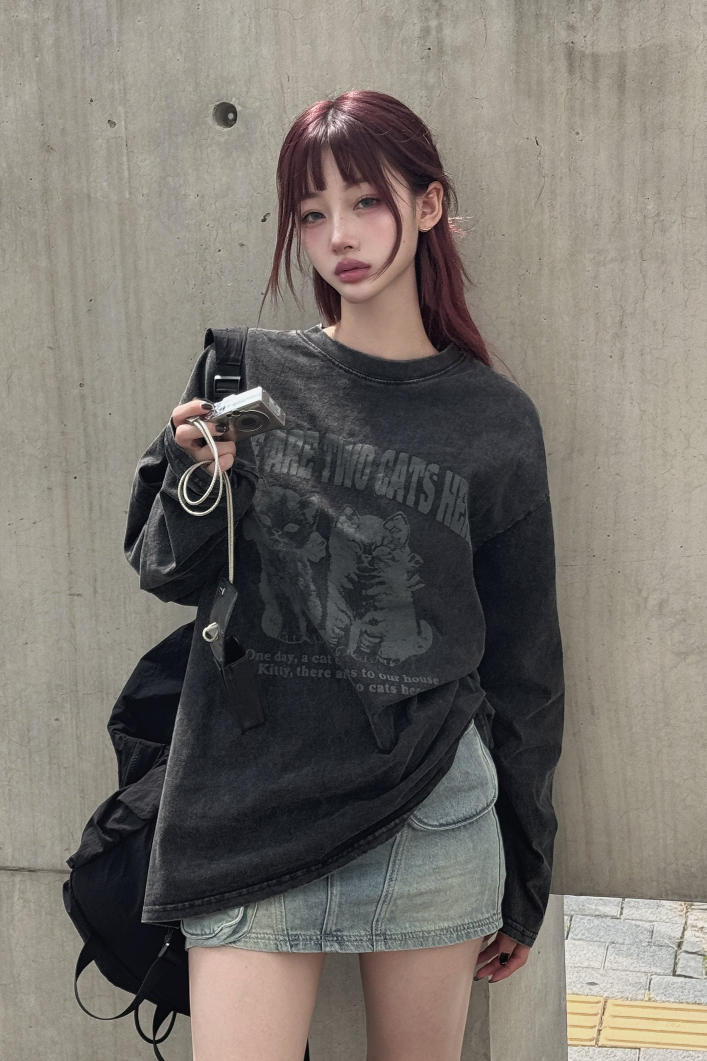 ヴィンテージキャットロングTシャツ KSG20593