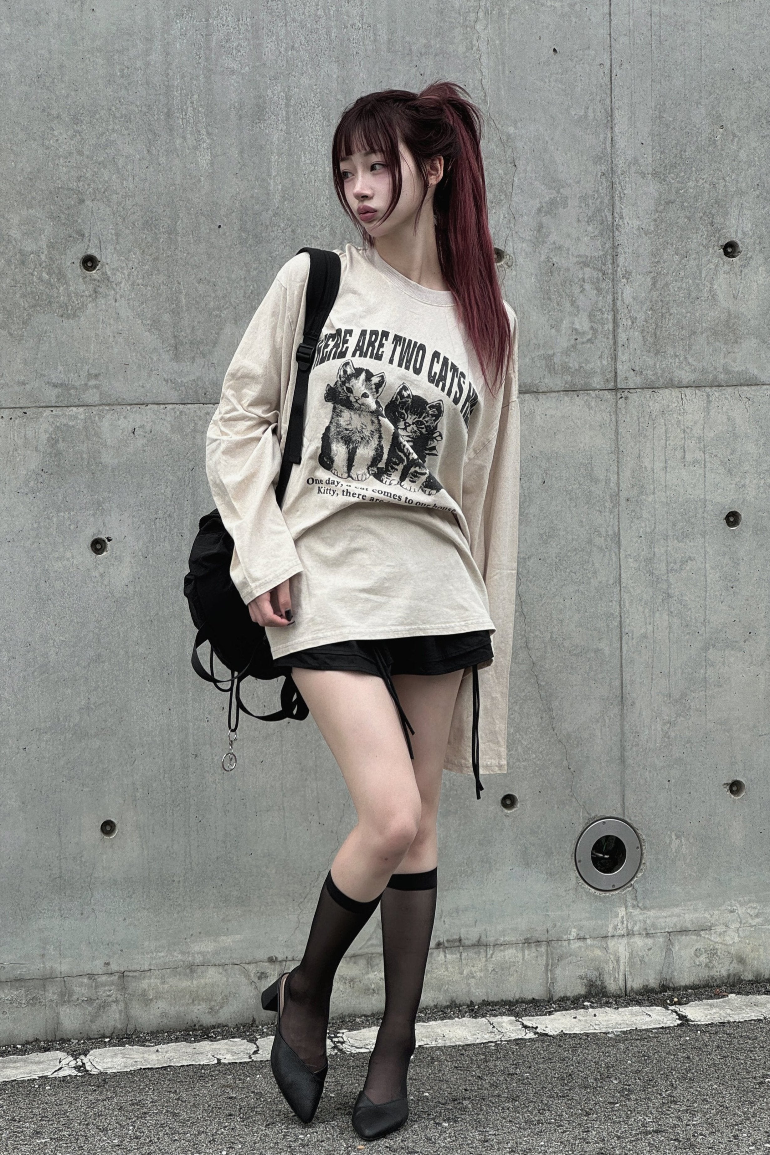 ヴィンテージキャットロングTシャツ KSG20593