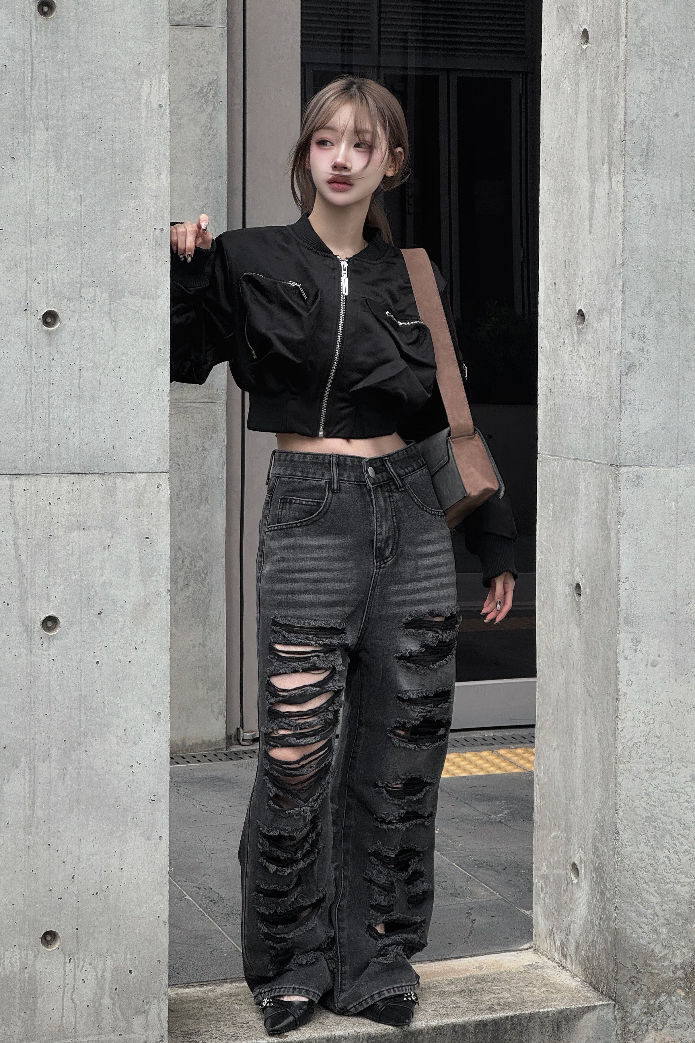 Pocket Shirring Cropped MA1 KSG30052