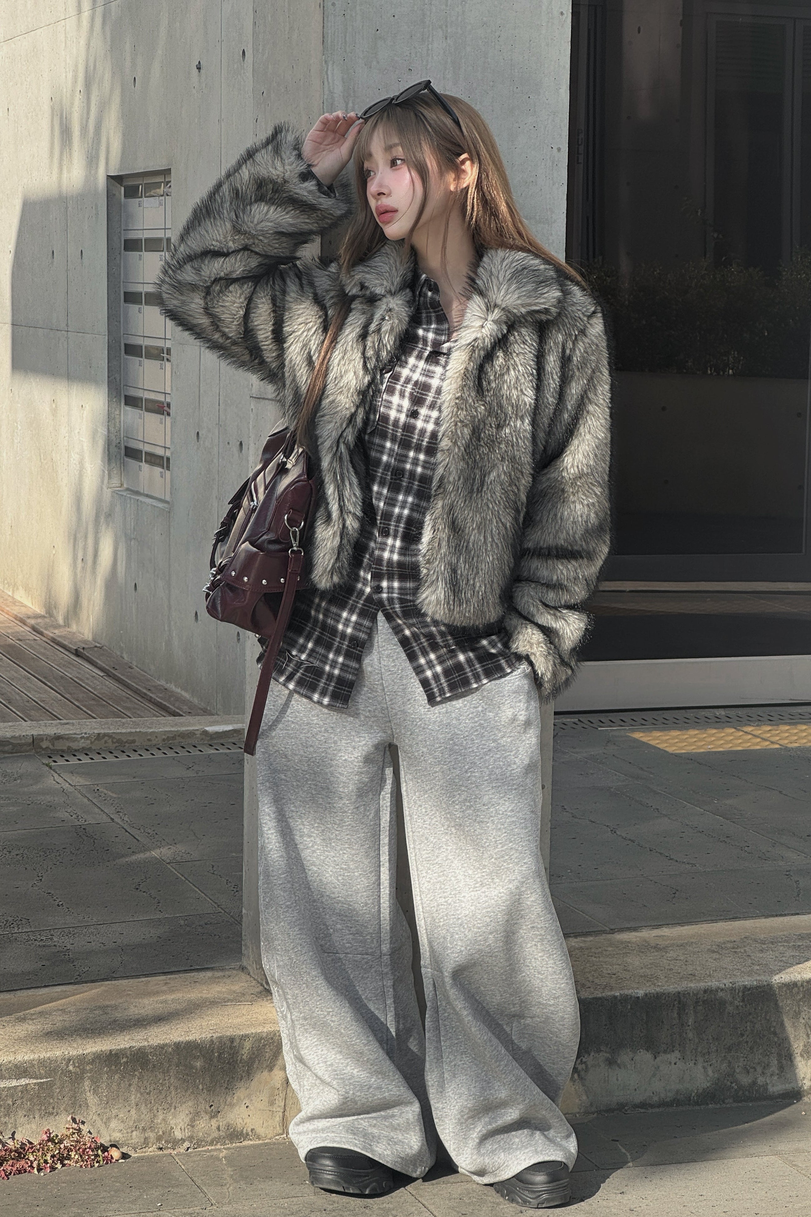 グレーファーショートジャケット KSG30032