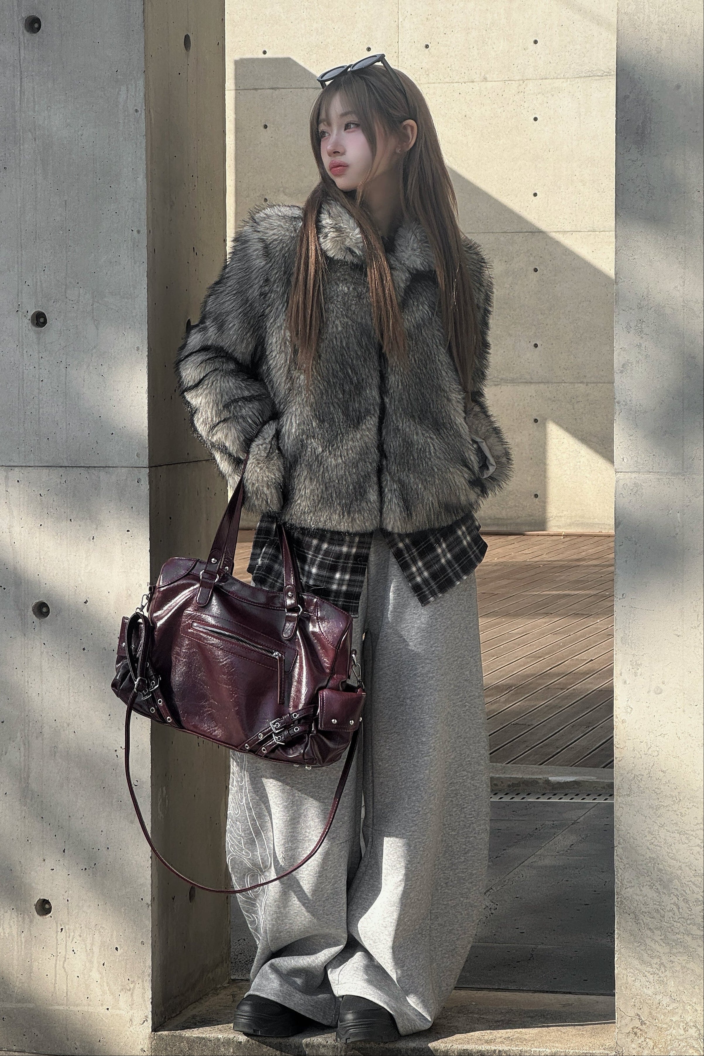 グレーファーショートジャケット KSG30032