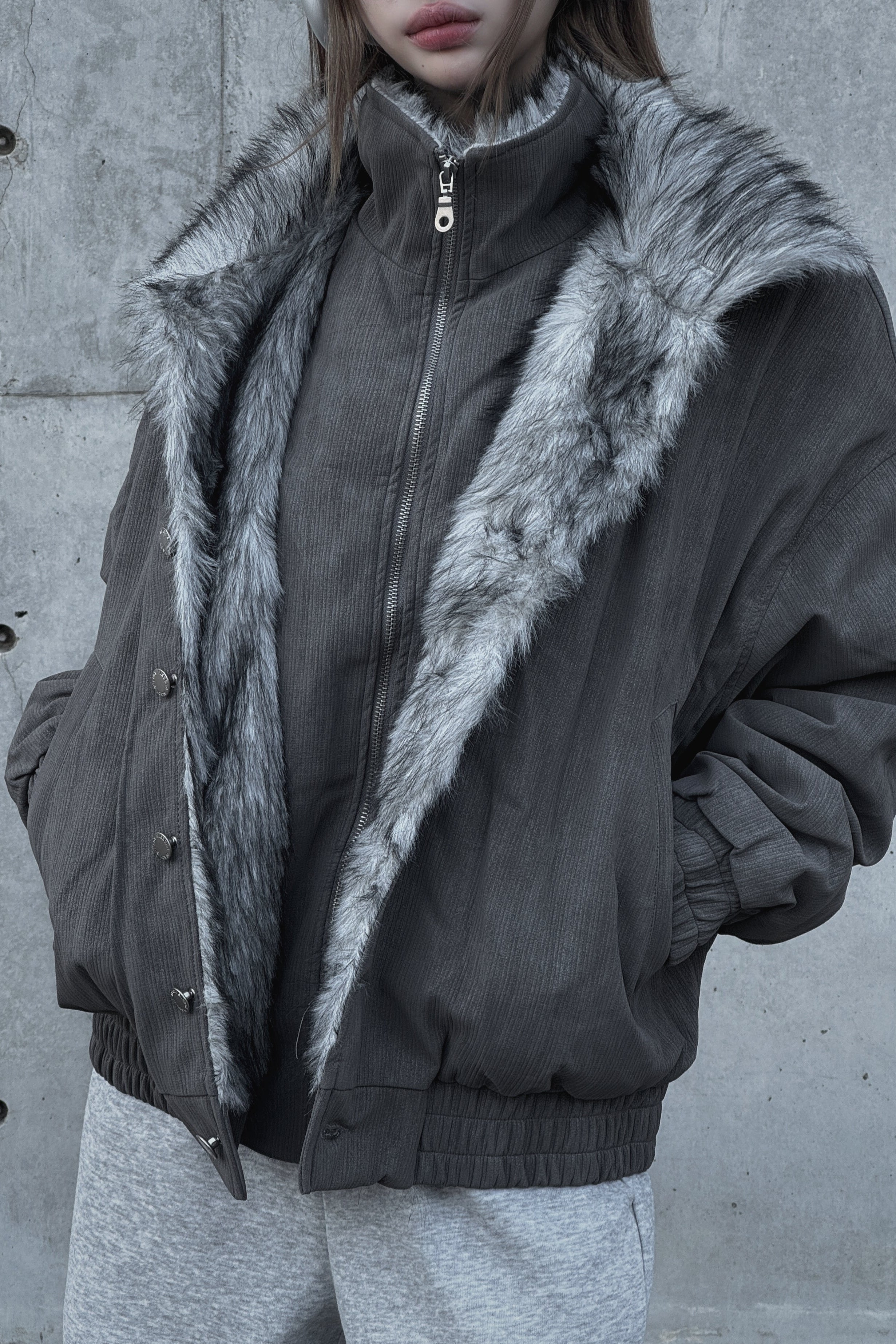 ダブルカラーファージャケット KSG30078