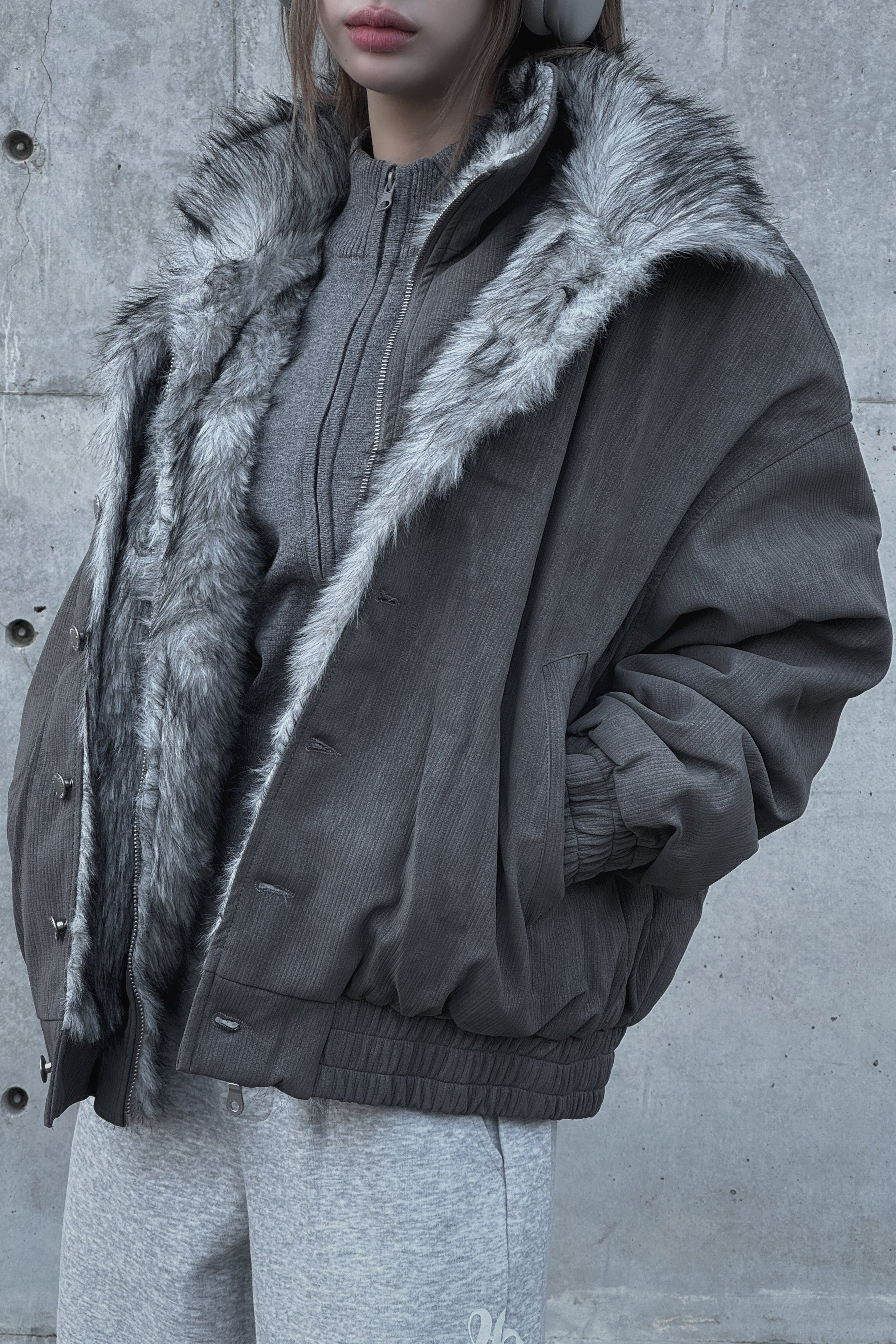 ダブルカラーファージャケット KSG30078