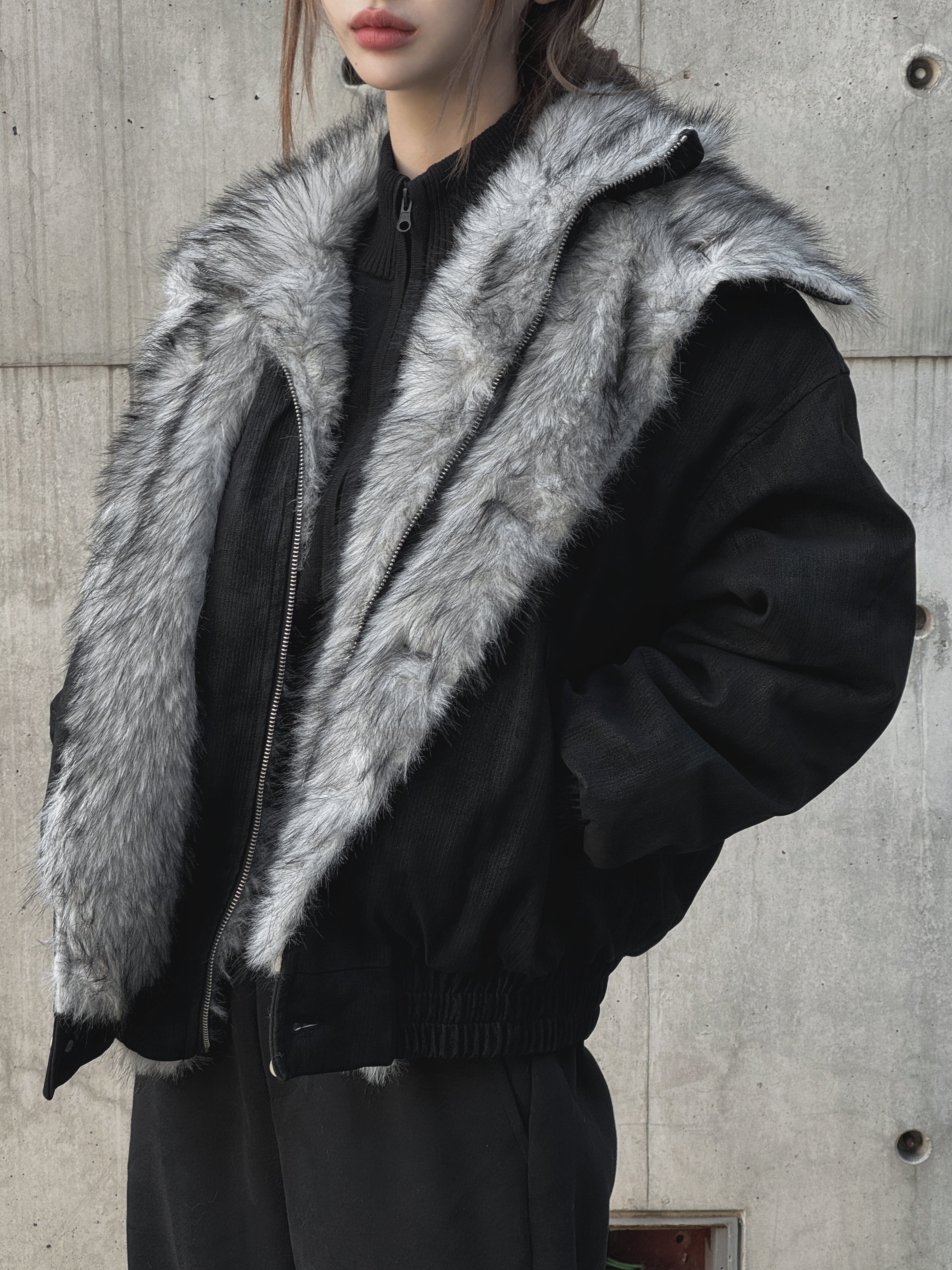 ダブルカラーファージャケット KSG30078