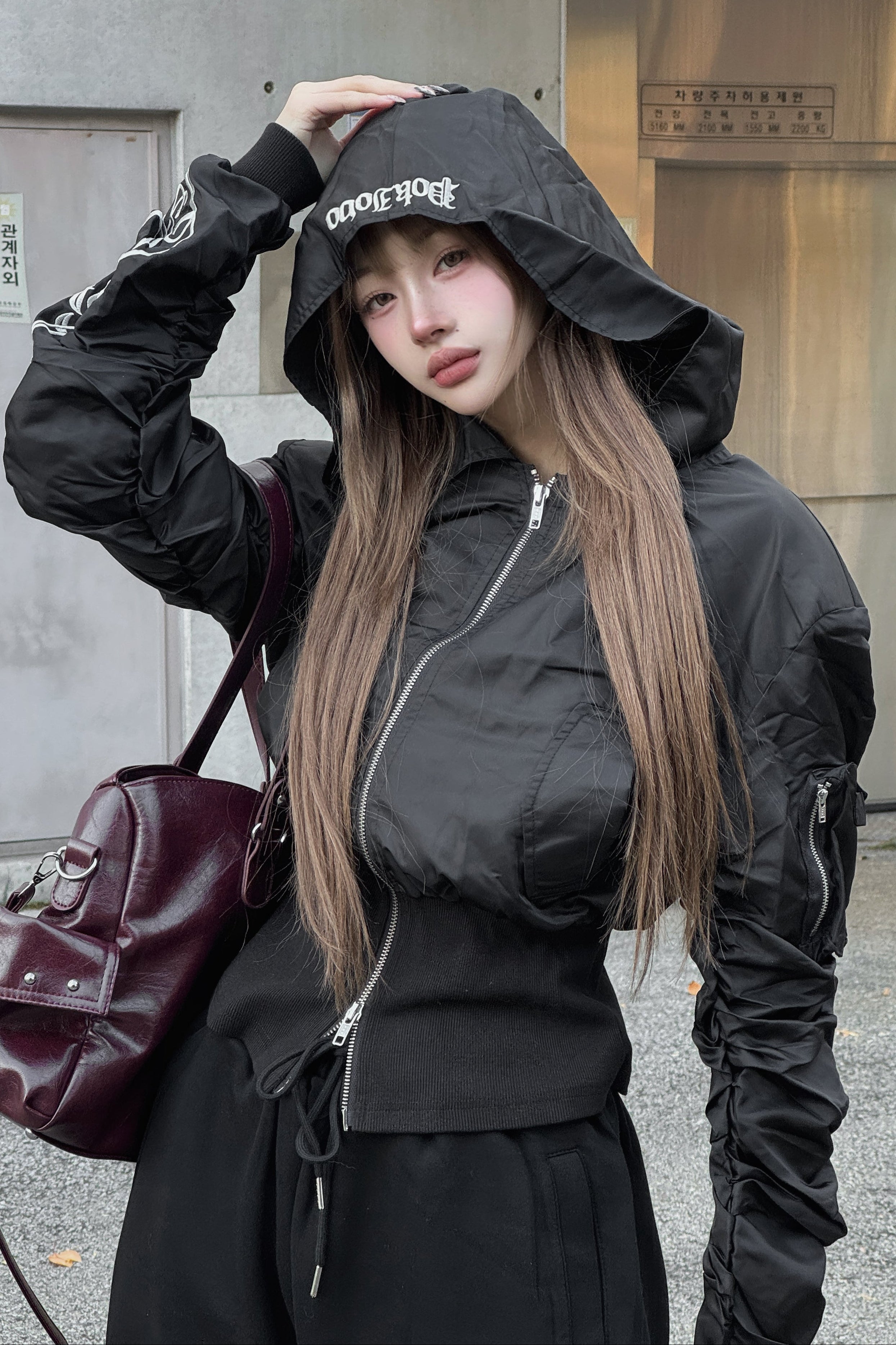 レタリングナイロンジップジャケット KSG30079