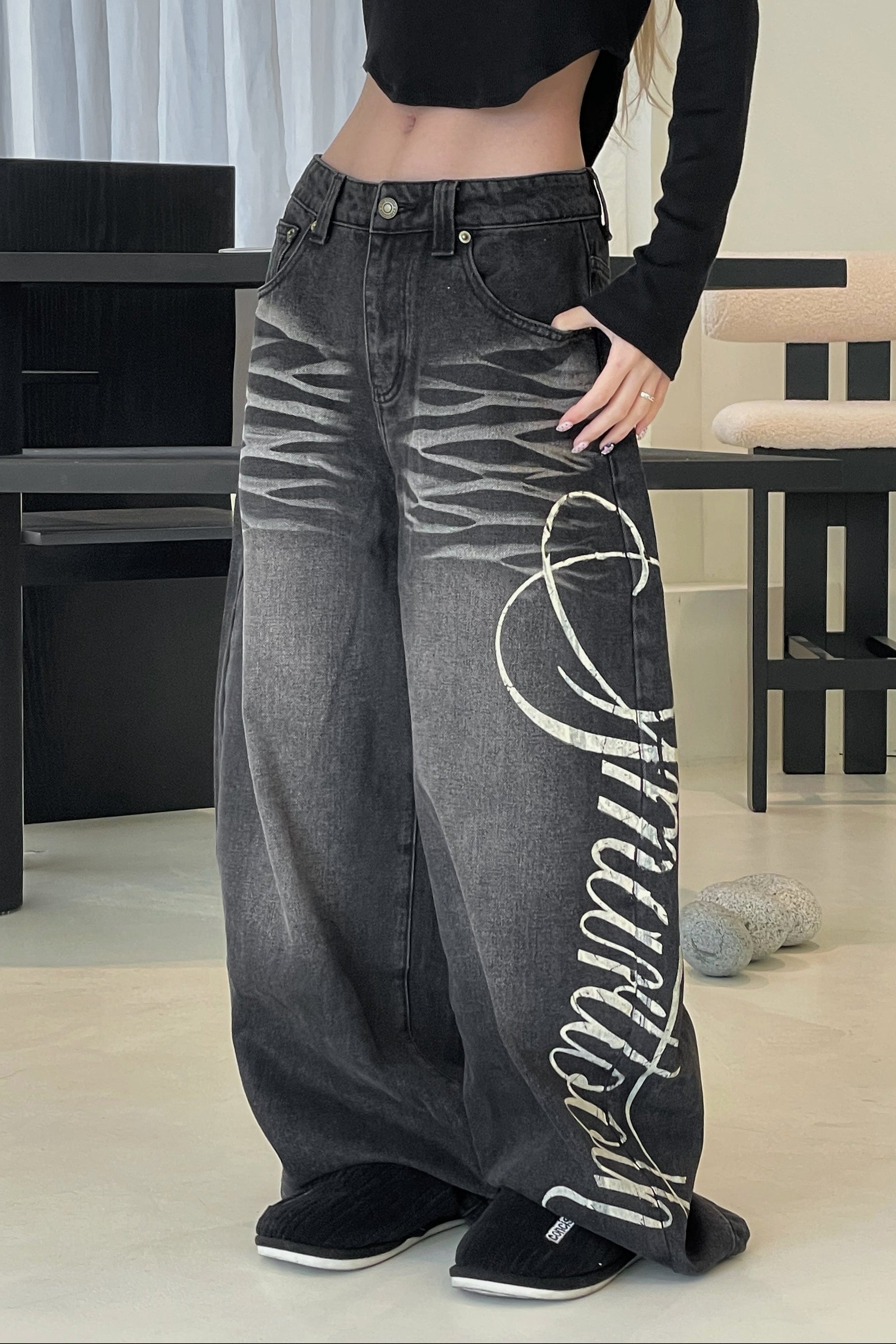 Side Lettering Balloon Denim KSG19343