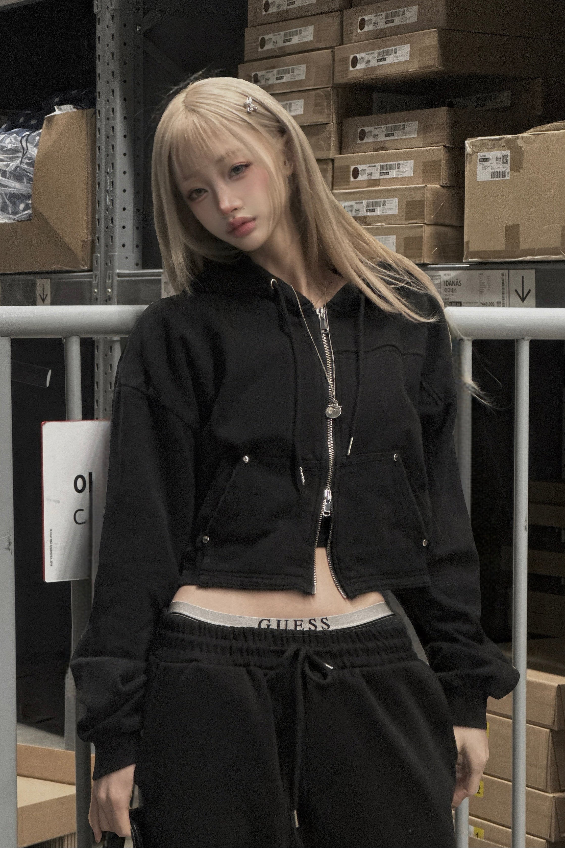 トライバルロゴスタッズパーカー KSG20936