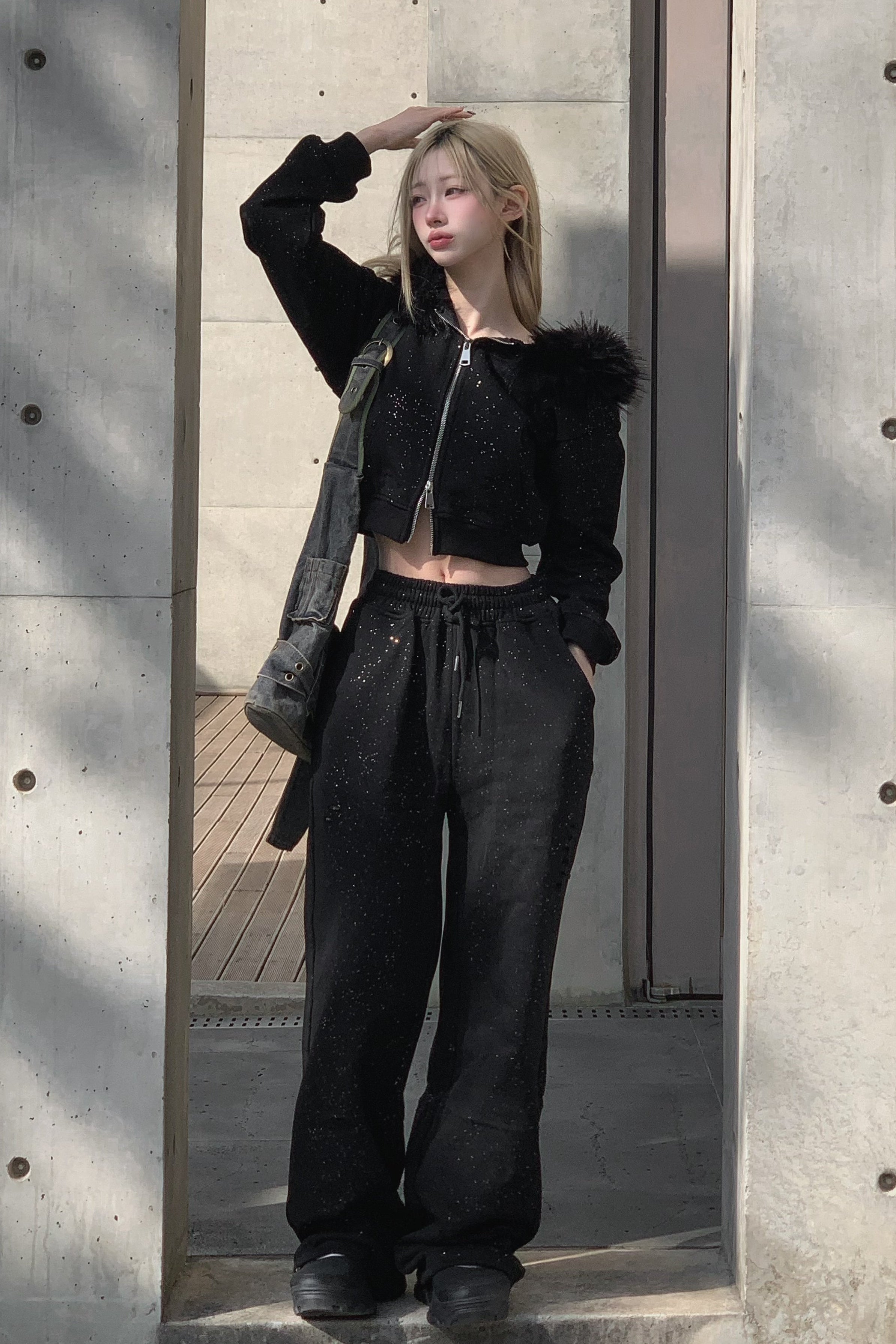 ラメスウェットフーディーセットアップ KSG30104