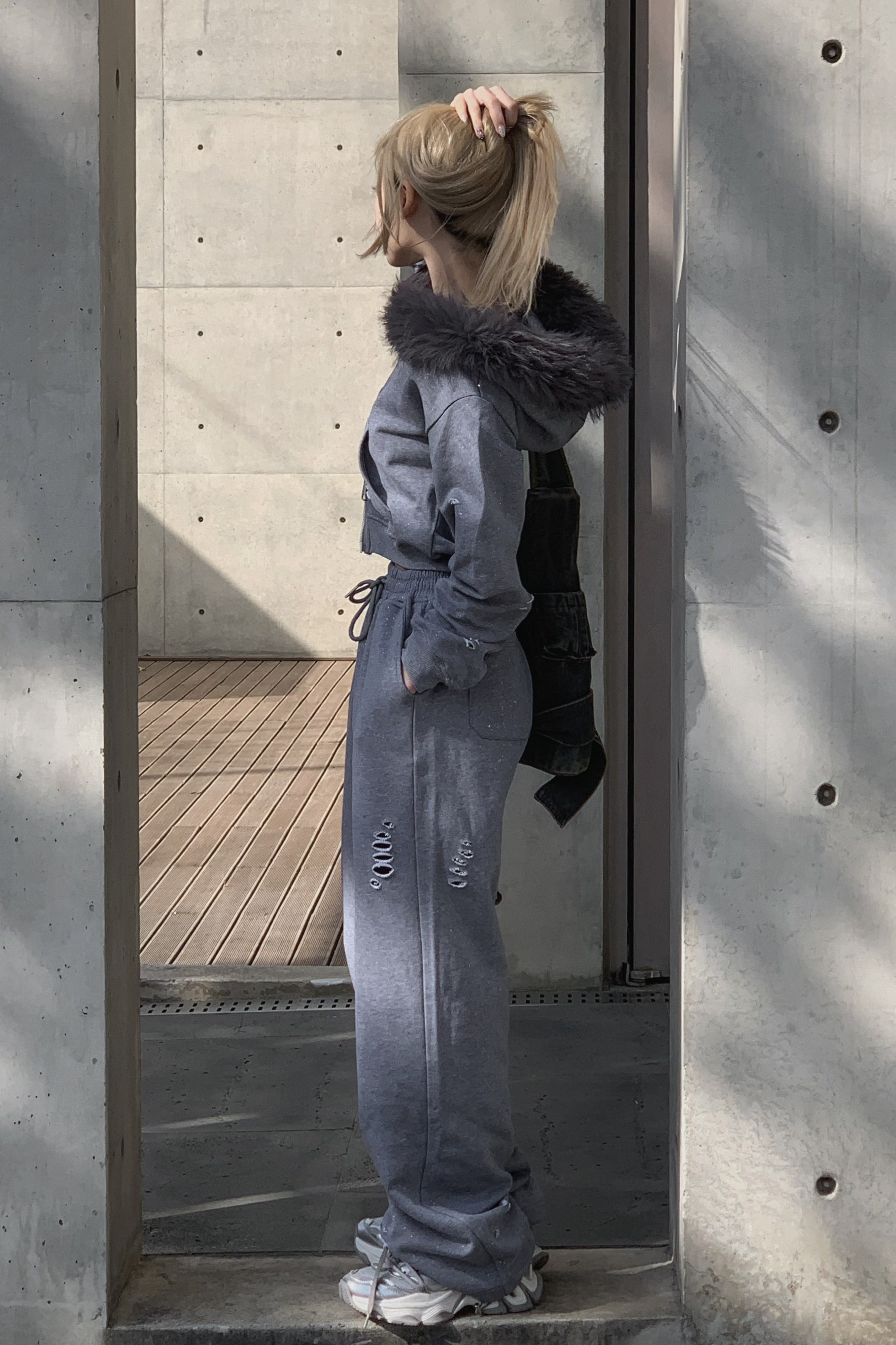 ラメスウェットフーディーセットアップ KSG30104