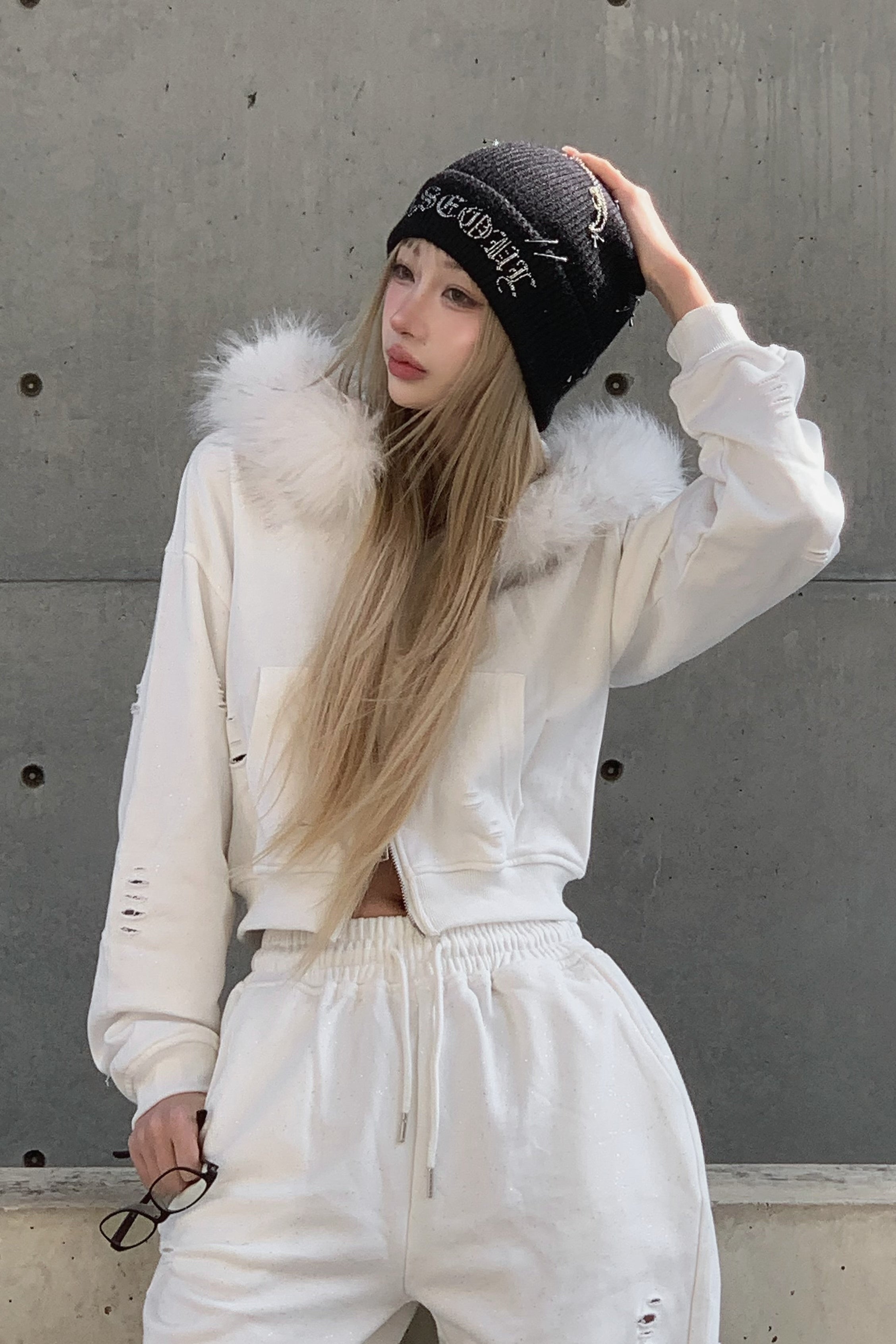 ラメスウェットフーディーセットアップ KSG30104