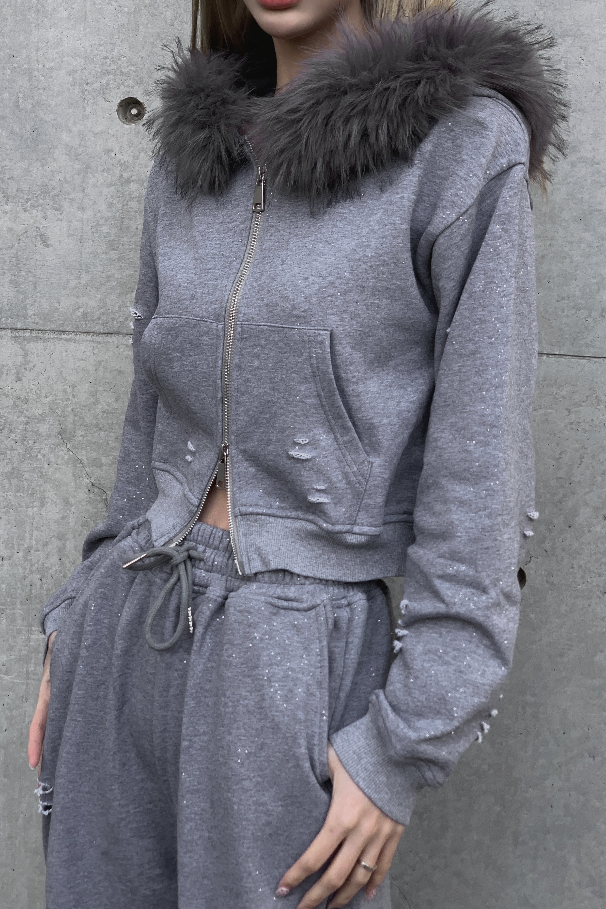 ラメスウェットフーディーセットアップ KSG30104