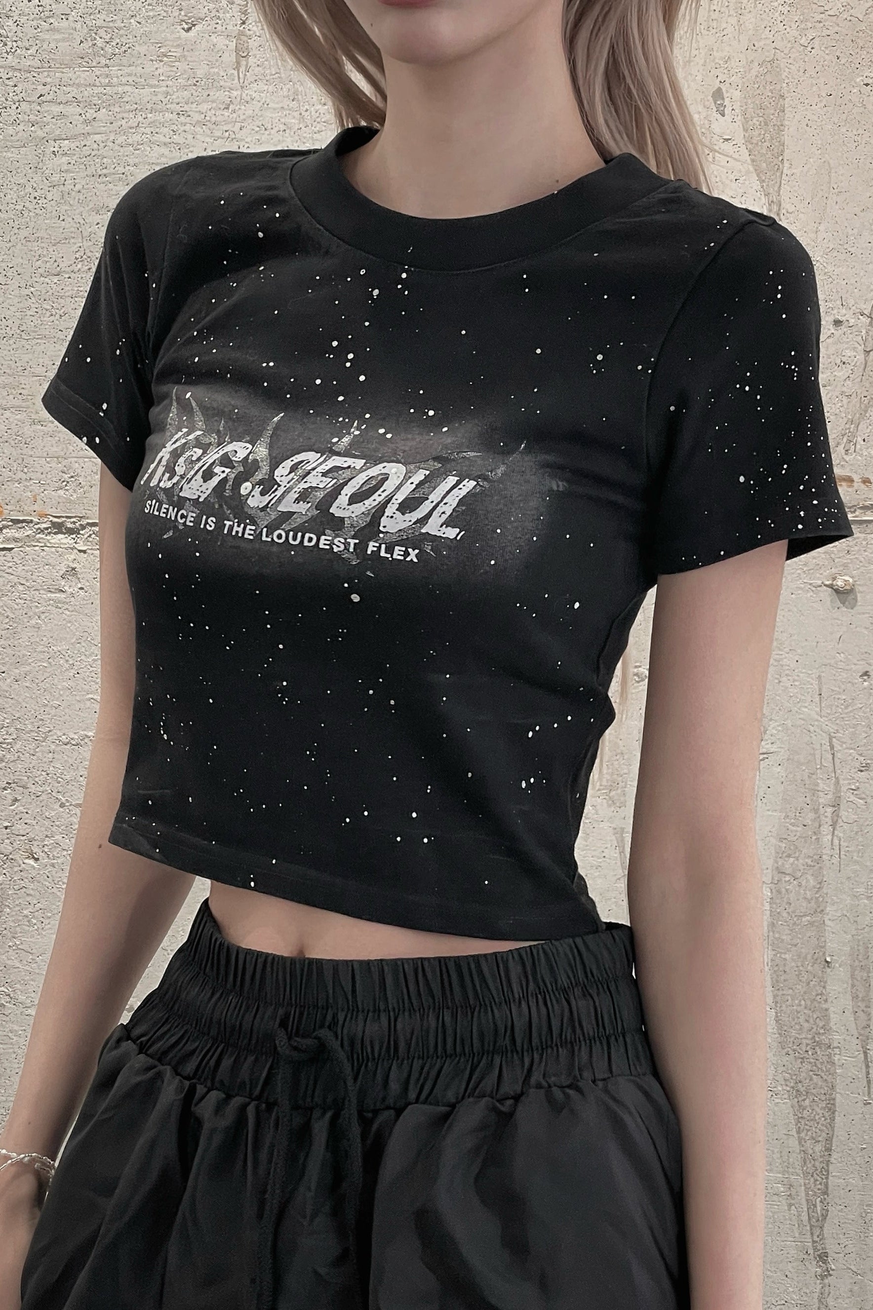 kirakiraレタリングクロップドTシャツ KSG21146