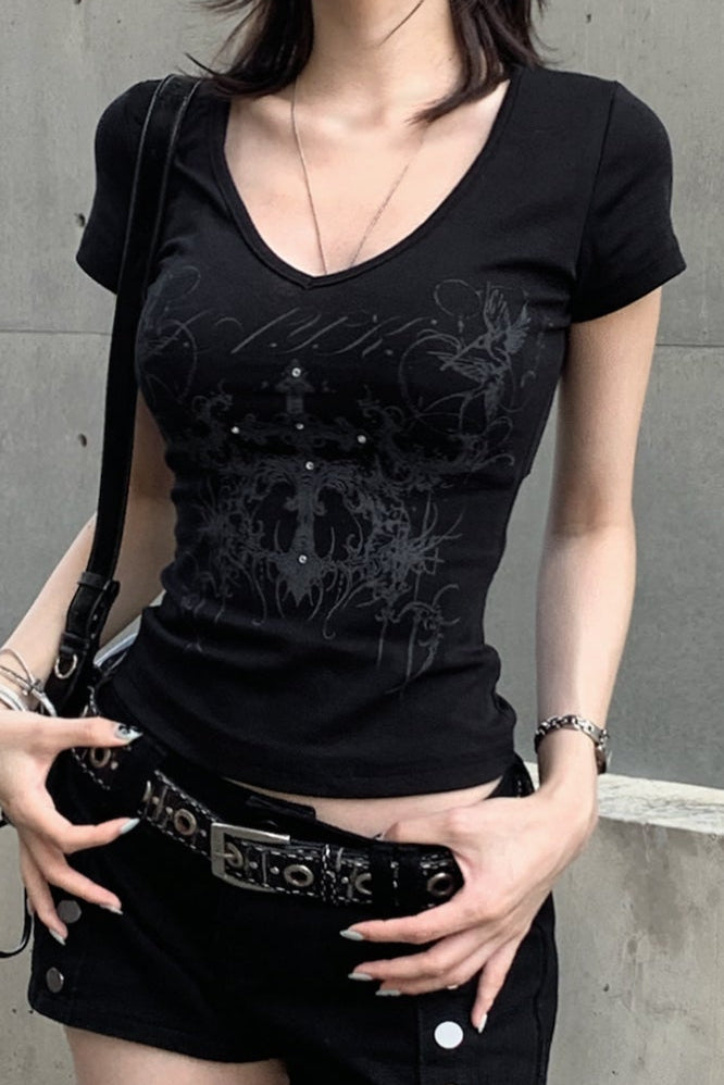 トライバルポイントスタッズTシャツ KSG21343