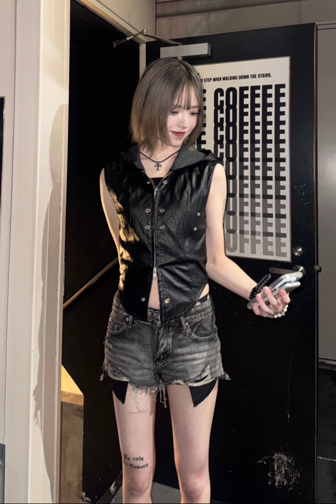 ダメージポケットデニムショートパンツ KSG19317