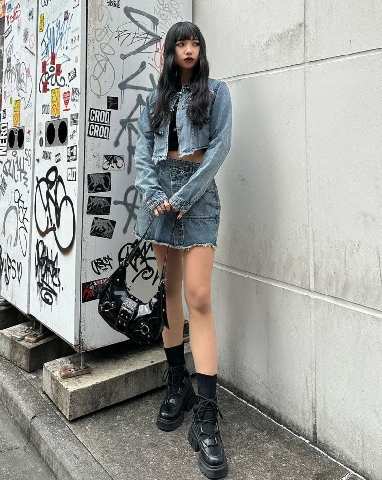 デニムジャケットセットアップ KSG17489 | 韓国ストリートファッション
